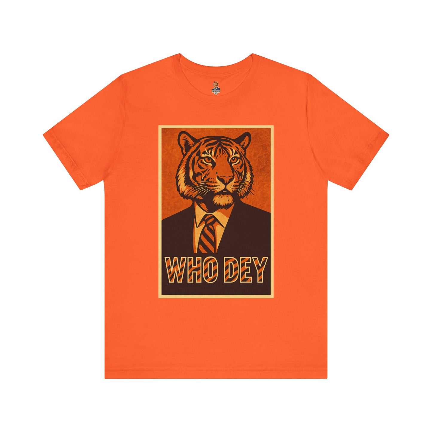 HopeTiger Graphic Tee for Game Day, Casual Wear, Statement Shirt, Unisex Orange Top, Gift for Sports Fans, Who Dey Tee