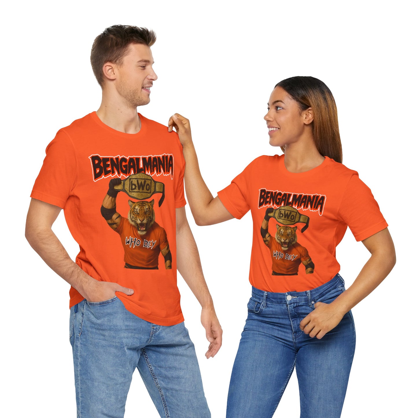 Bengalmania Unisex Tee - Fun Game Day Shirt, Casual Wear, Tiger Lover Gift, Sports Fan Apparel, Playful Orange Design