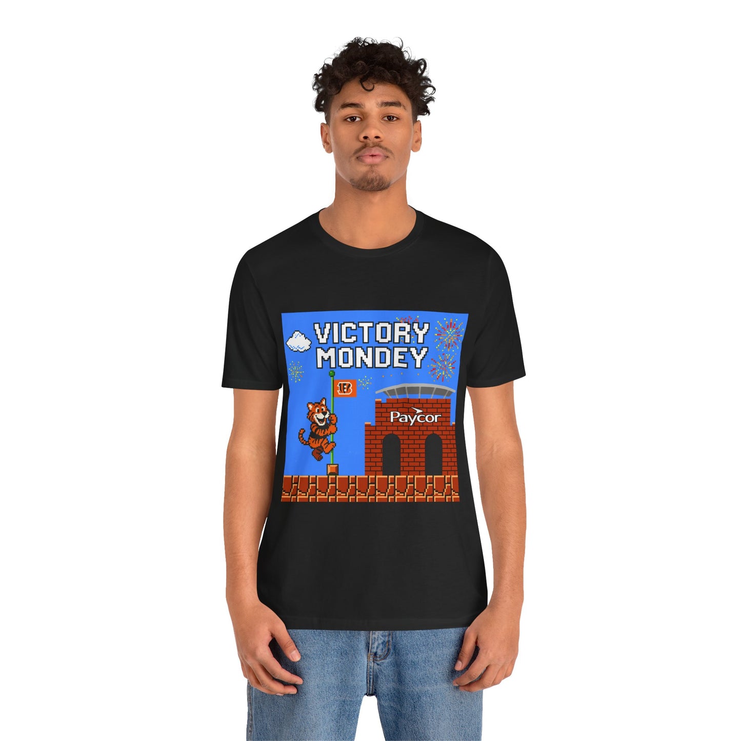 Victory Monday Tee, Unisex Tee for Football Fans, Gamer Gift, Sports Day Shirt, Fun Casual Wear, Orange Graphic T-Shirt