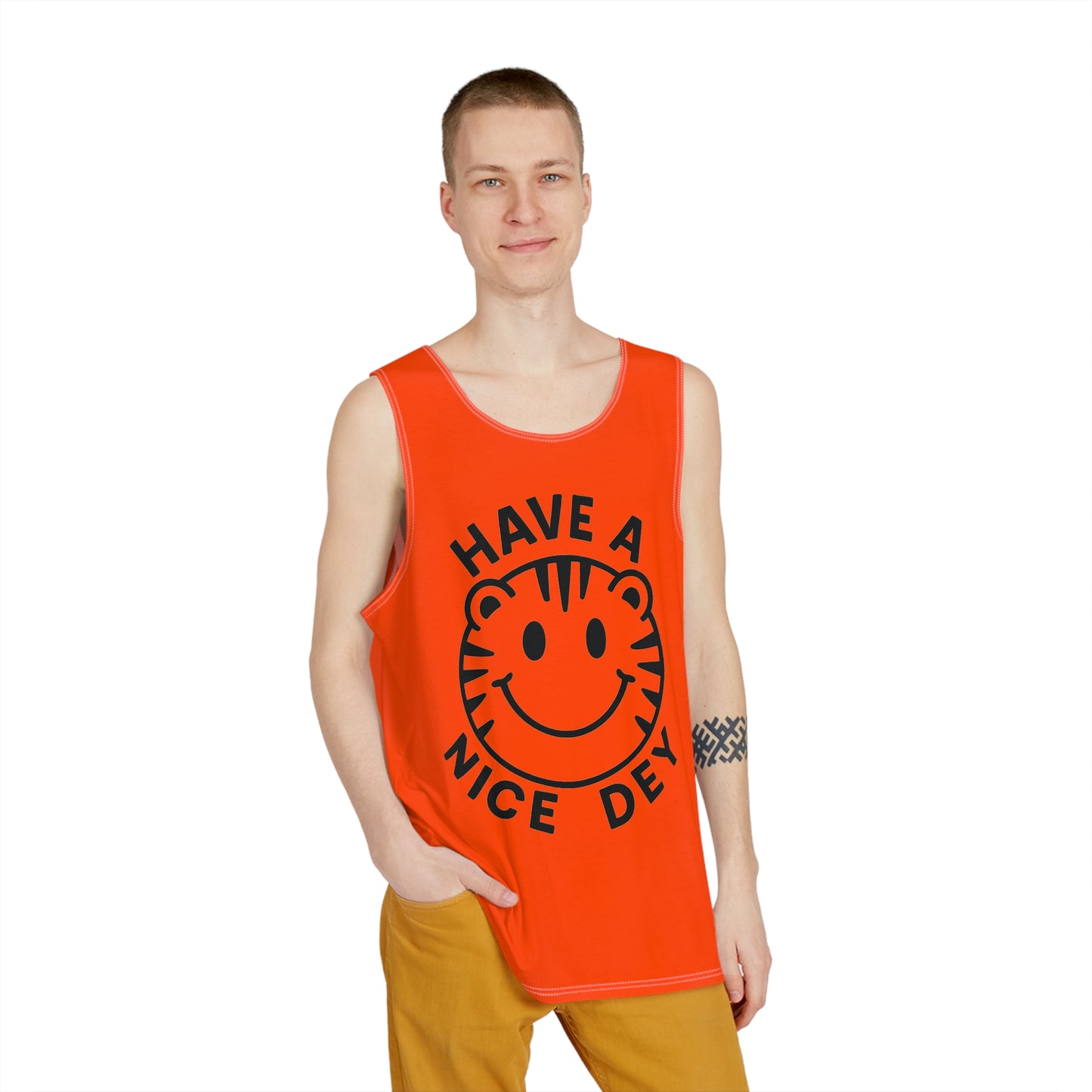 Tank Top - Happy Smiley face for Cincinnati Bengals Who Dey Fans