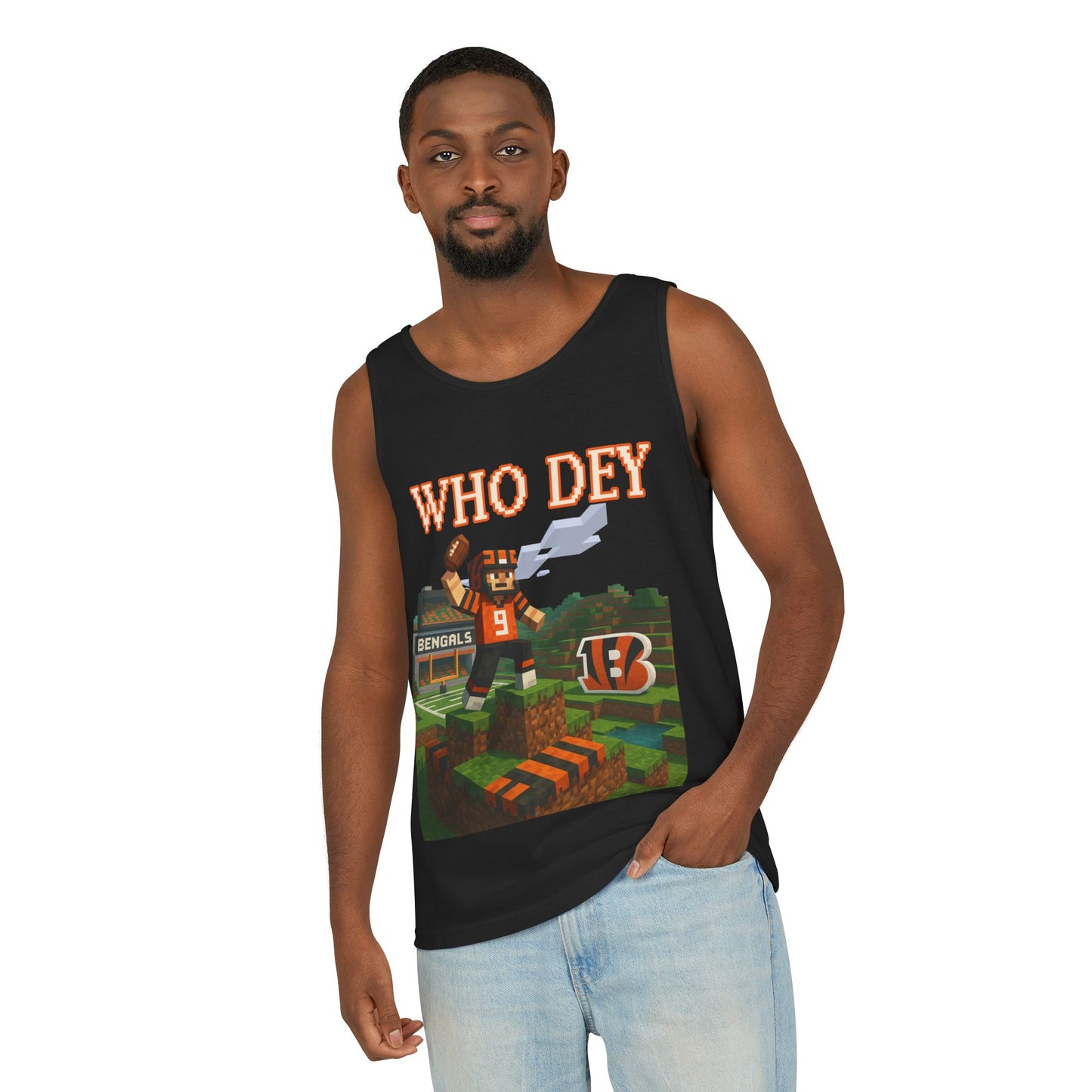 Cincinnati Bengals Tank Top | Gamer Style | Who Dey Sports Shirt | Comfortable Summer Wear | Gift for Fans & Gamers