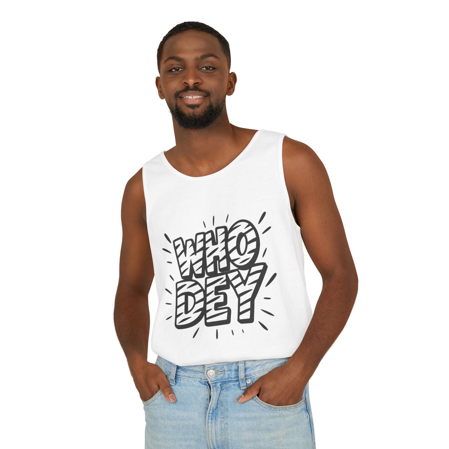 Who Dey White-Out/Orange-Out Unisex Tank Top