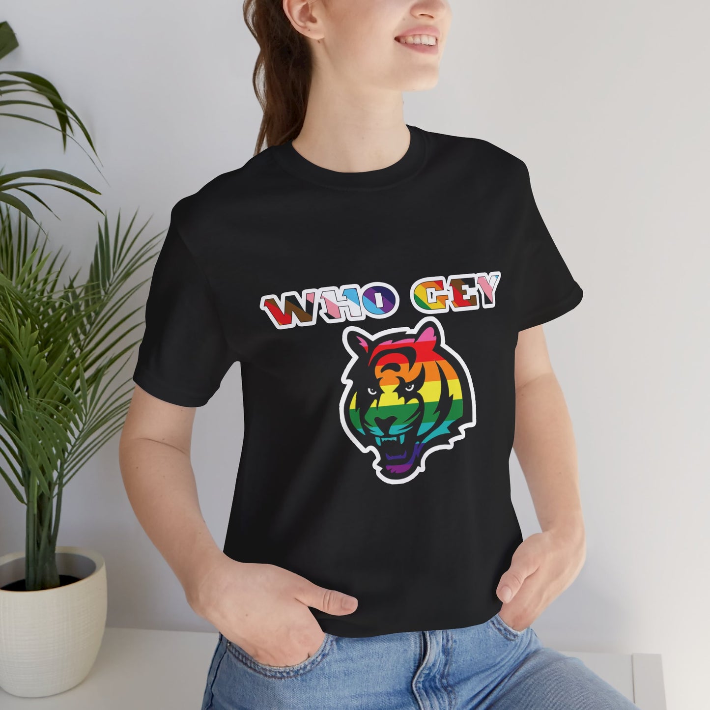 WHO GEY Pride Bengals Tee | Unisex Graphic Shirt, LGBTQ+ Pride Apparel, Casual Wear, Festival Top, Unique Gift Idea