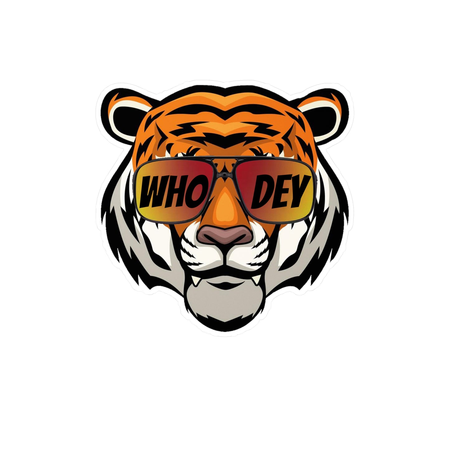 Who Dey Tiger Decal transparent background