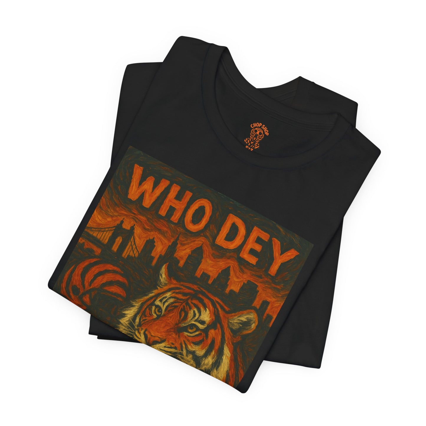 VanGogh style Tiger Graphic Tee – Who Dey, Unisex T-Shirt