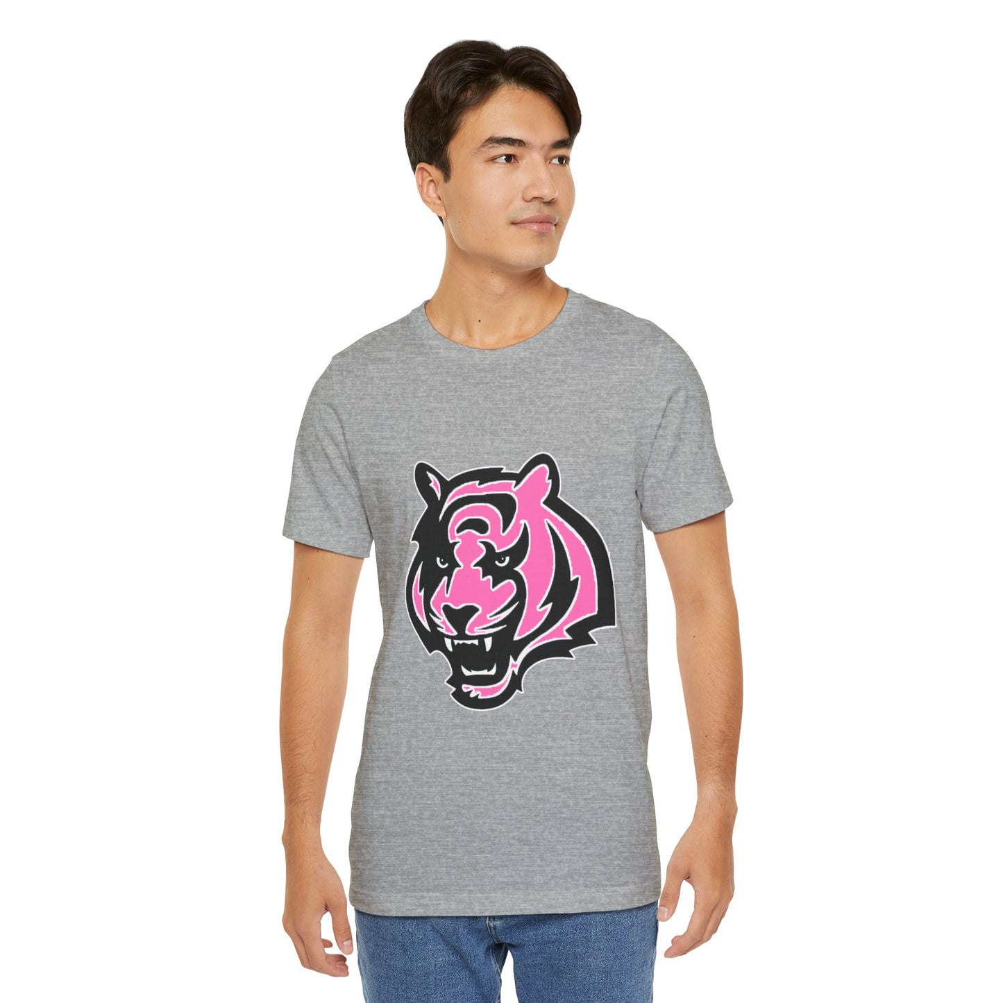 Pink Bengal Breast Cancer Awareness Spirit Unisex Jersey Short Sleeve Tee