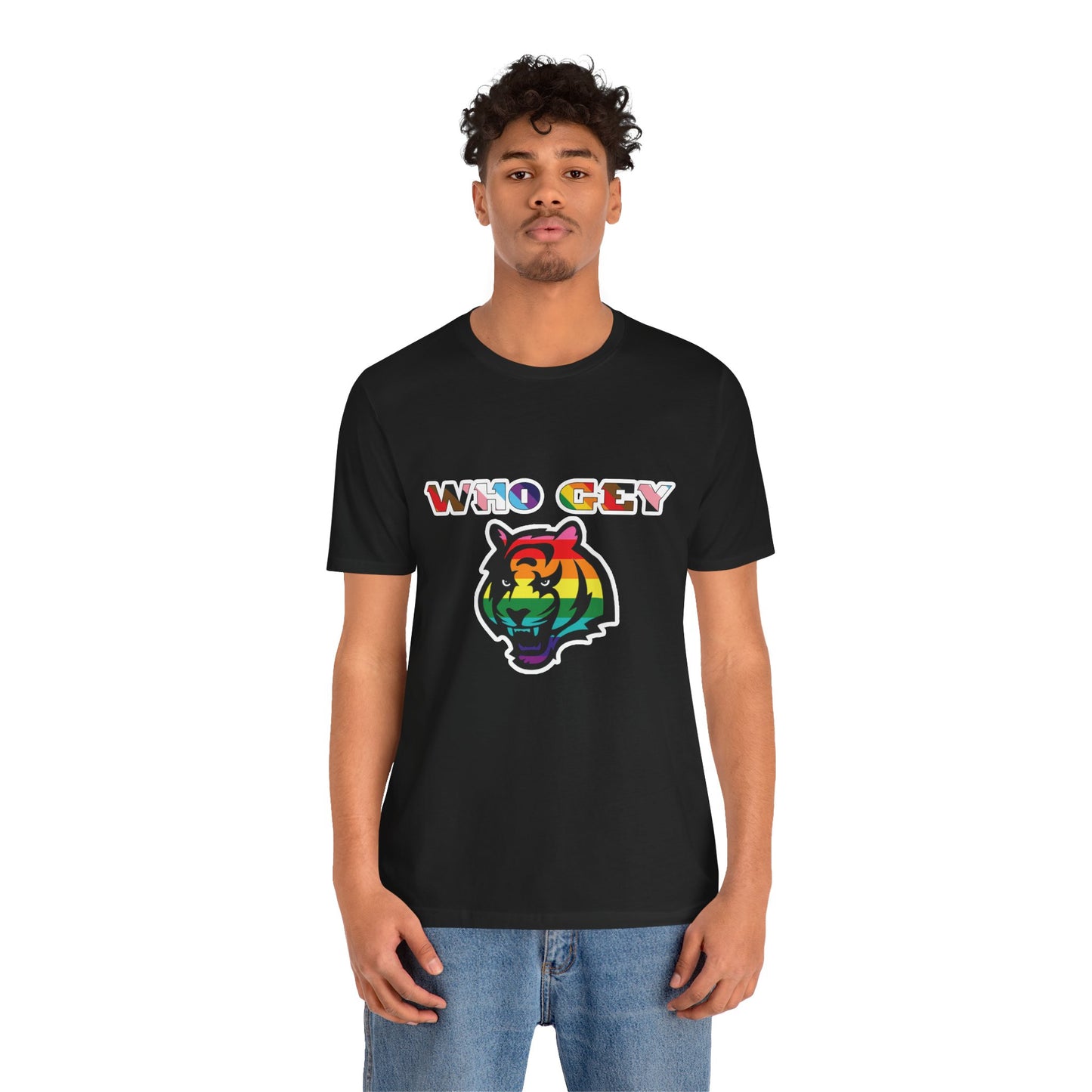 WHO GEY Pride Bengals Tee | Unisex Graphic Shirt, LGBTQ+ Pride Apparel, Casual Wear, Festival Top, Unique Gift Idea