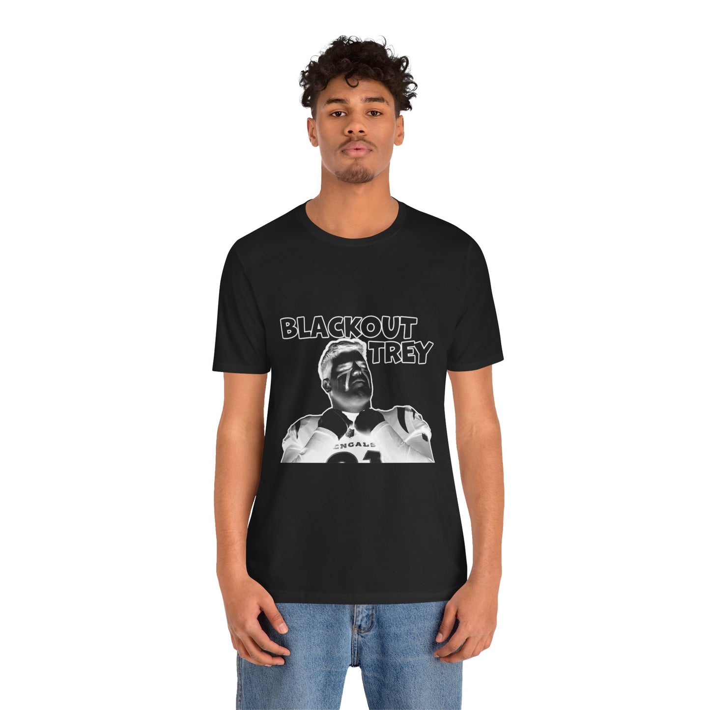 Blackout Trey Unisex Tee - Casual Graphic Shirt for Sports Fans