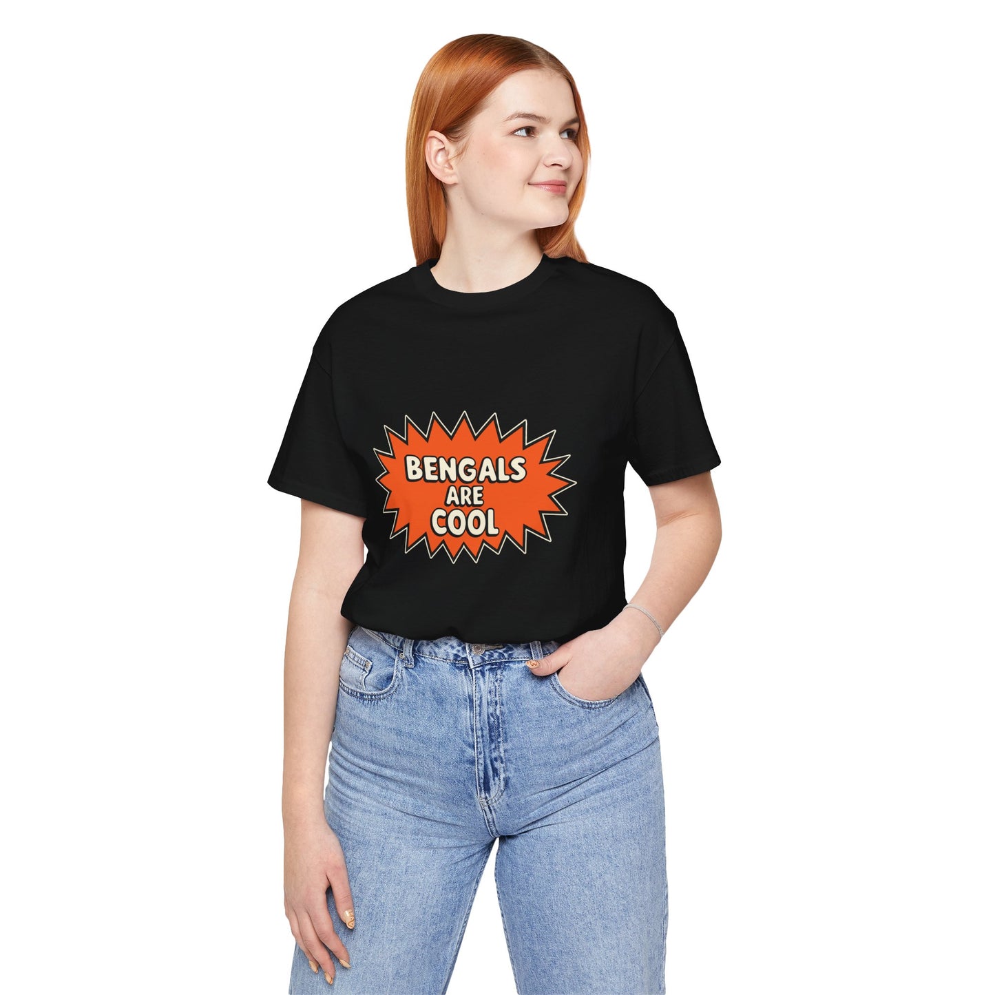 Bengals Are Cool T-Shirt, Vibrant Orange Tee, Casual Sports Shirt, Gift for Bengals Fans, Unisex Short Sleeve Top