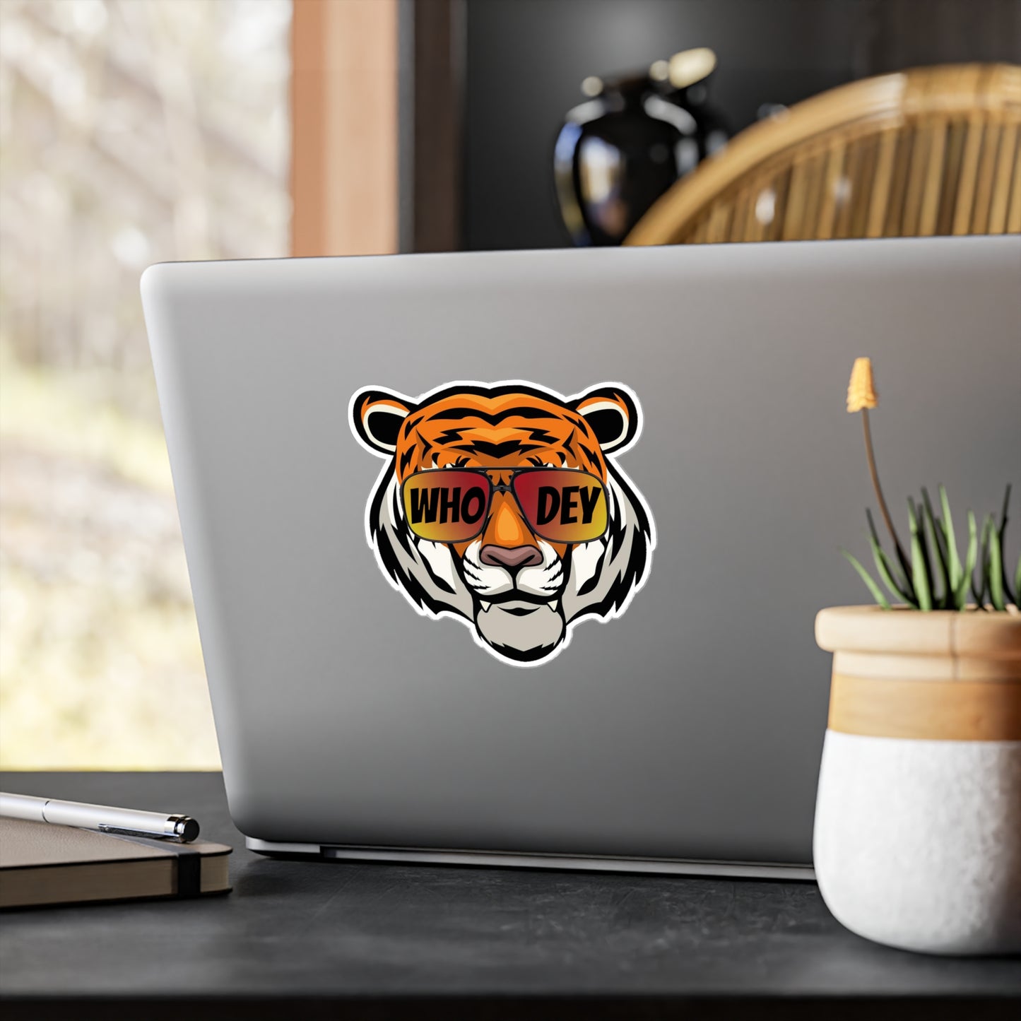 Who Dey Tiger Decal transparent background