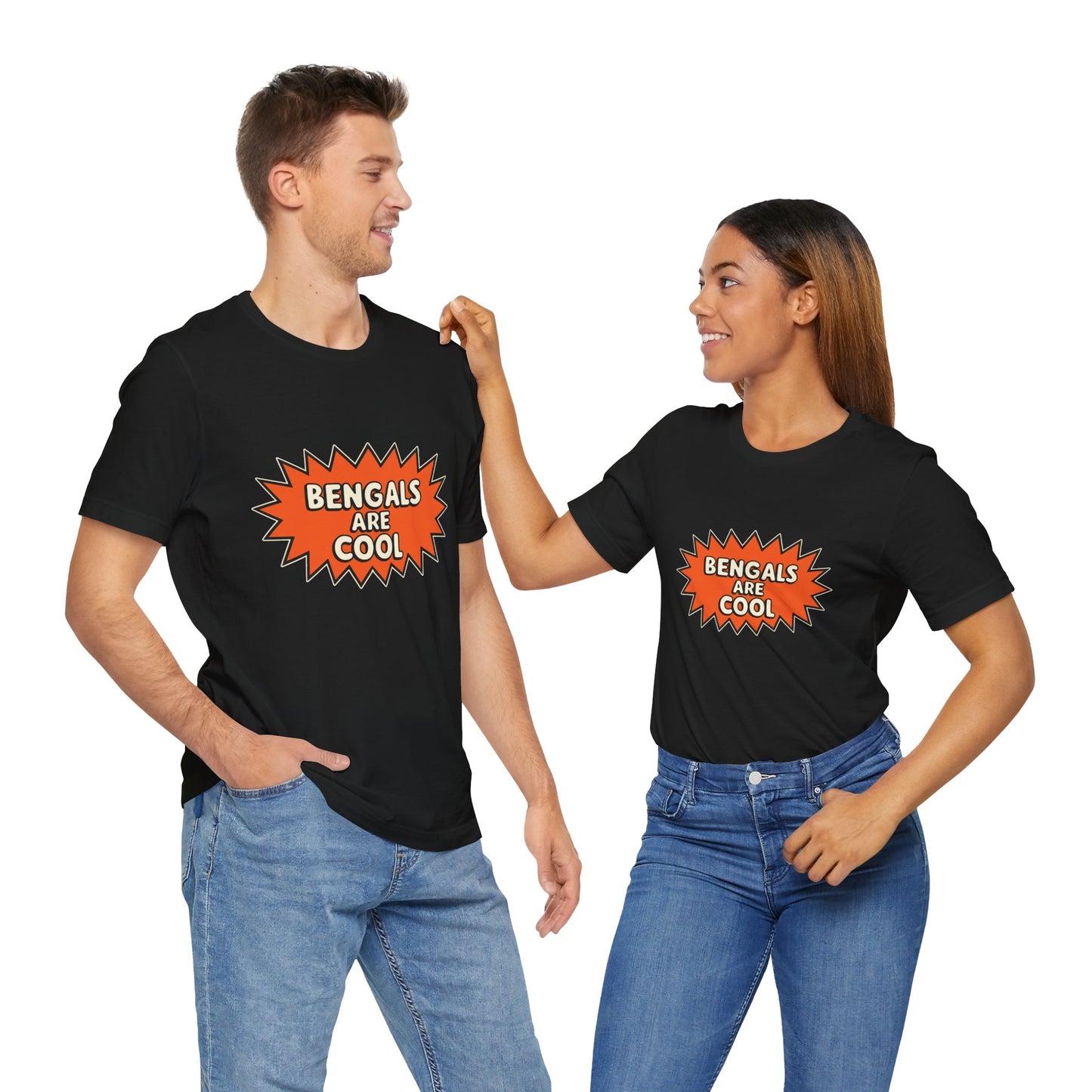 Bengals Are Cool T-Shirt, Vibrant Orange Tee, Casual Sports Shirt, Gift for Bengals Fans, Unisex Short Sleeve Top