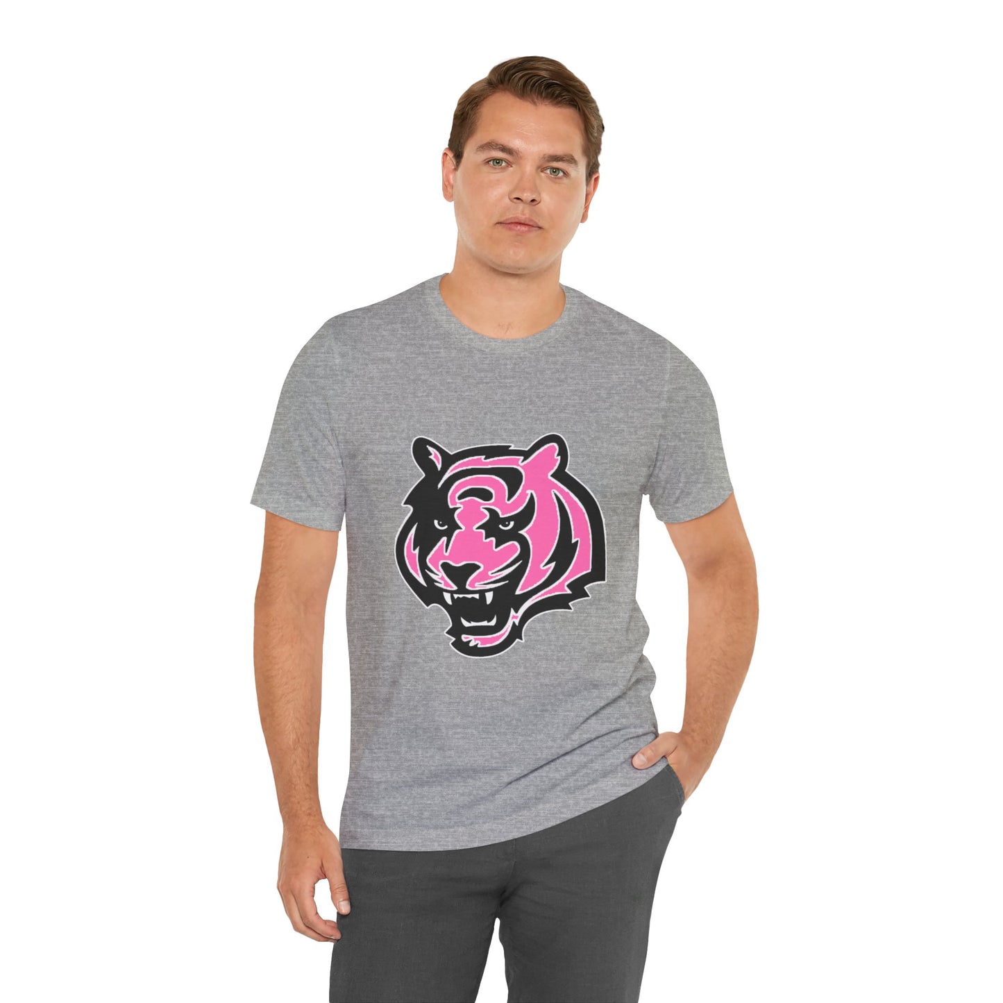 Pink Bengal Breast Cancer Awareness Spirit Unisex Jersey Short Sleeve Tee