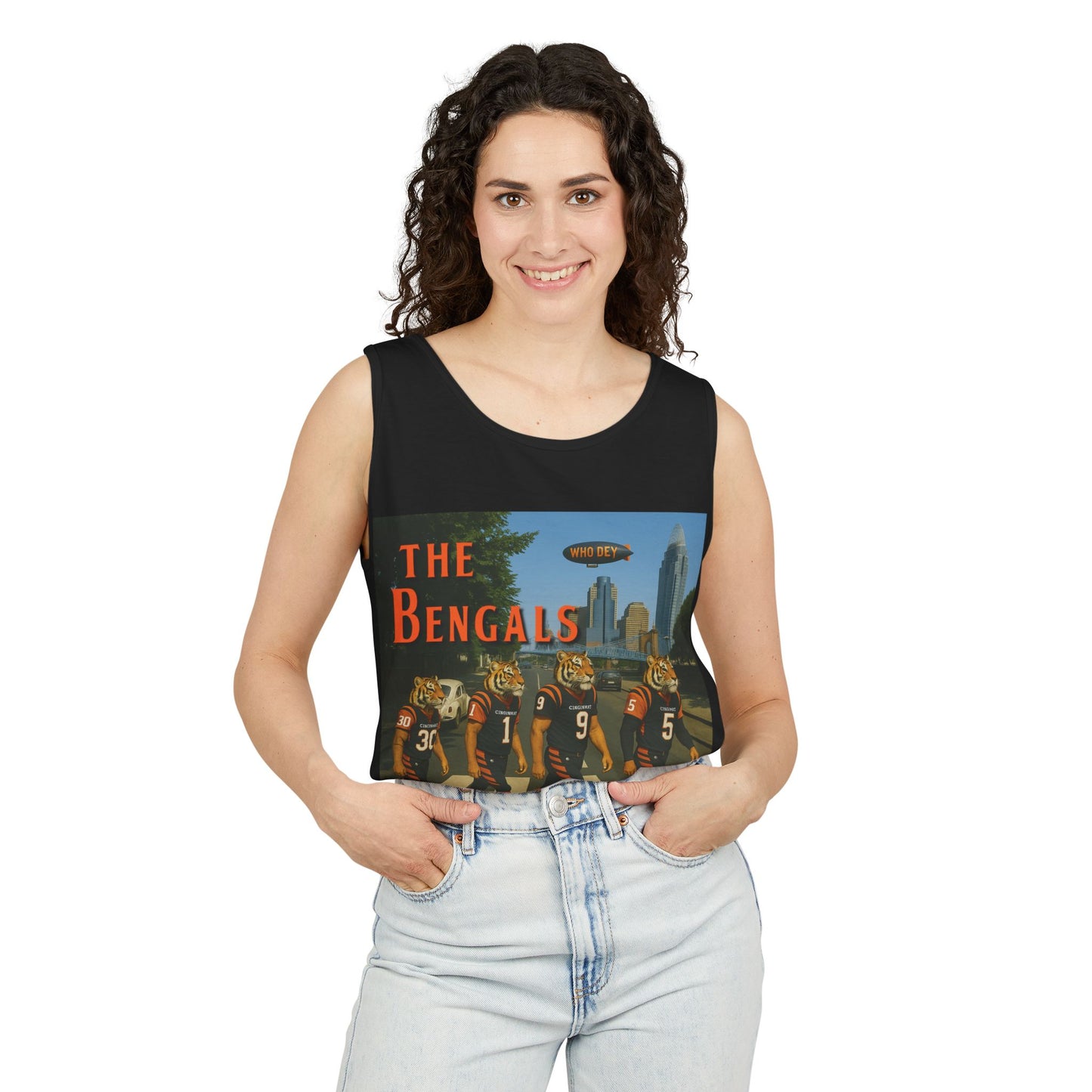 Cincinnati Bengals Retro Tank Top | Unisex Garment-Dyed Shirt for Game Day, Sports Collectors, Summer Wear, Gift for Fans
