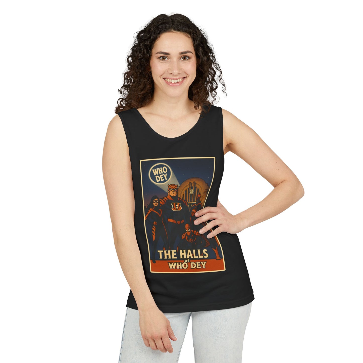 Vintage-Inspired Graphic Tank Top - Retro ‘Who Dey’ Design, Perfect for Game Days, Casual Outings, Summer Festivals, Gifts