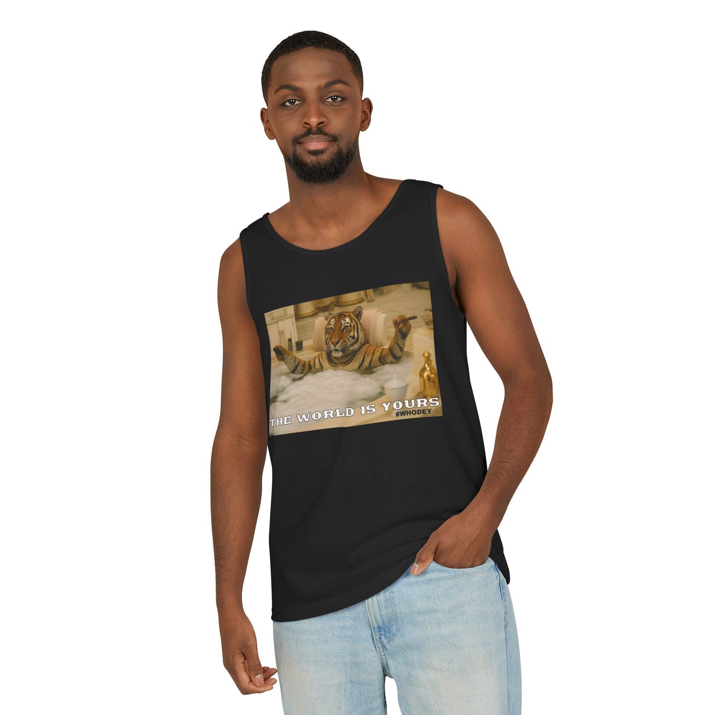 'The World Is Yours' Graphic Tee, Unisex Tank Top - Casual Wear, Birthday Gift, Summer Style, Inspirational Apparel