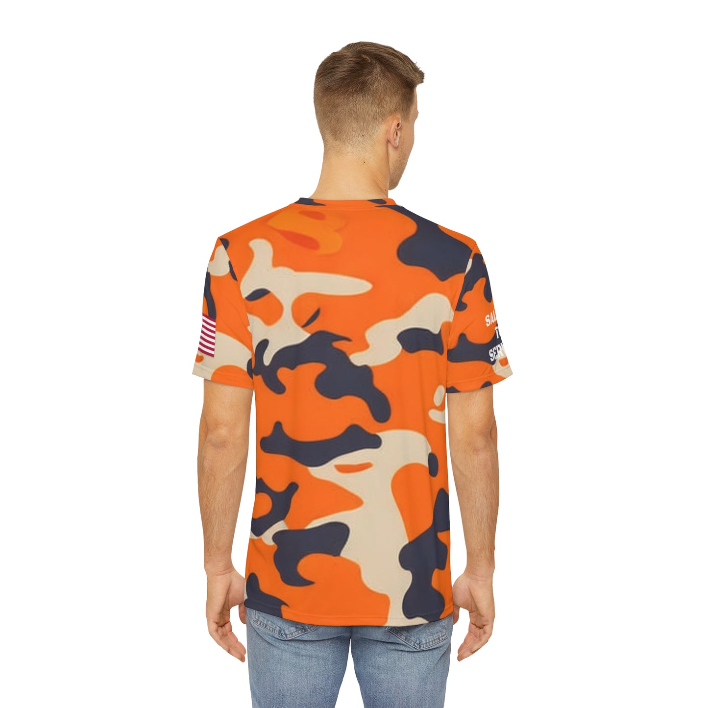 Salute to Service Orange Camo Tiger Polyester Tee - Bold & Trendy Casual Wear