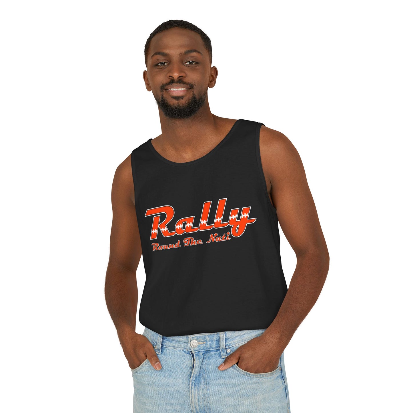 Rally Tank Top, Casual Summer Shirt, Outdoor Activity Gear, Workout & Beachwear, Perfect Gift for Sports Enthusiasts