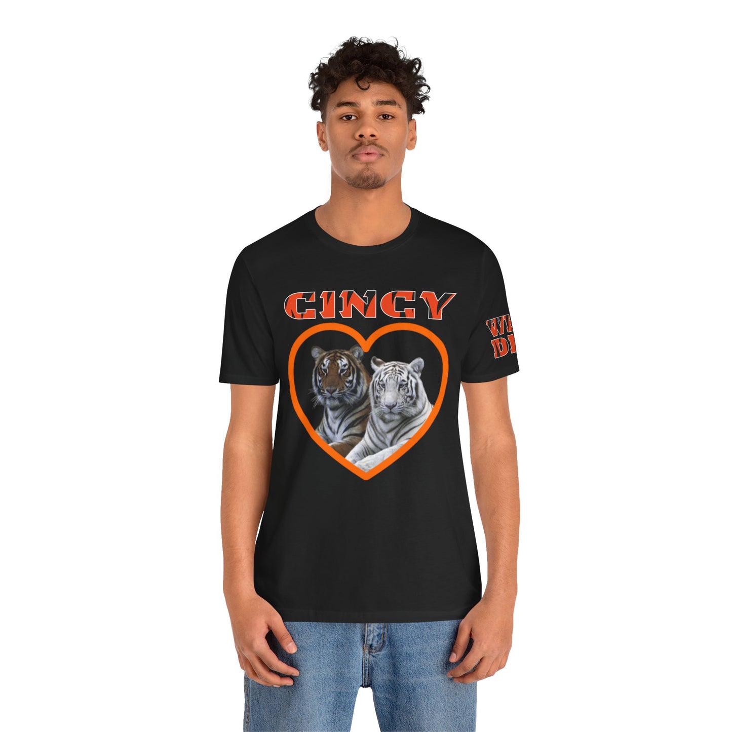 Cincy Cat Lover Unisex Tee - Bold Orange Animal Print Shirt