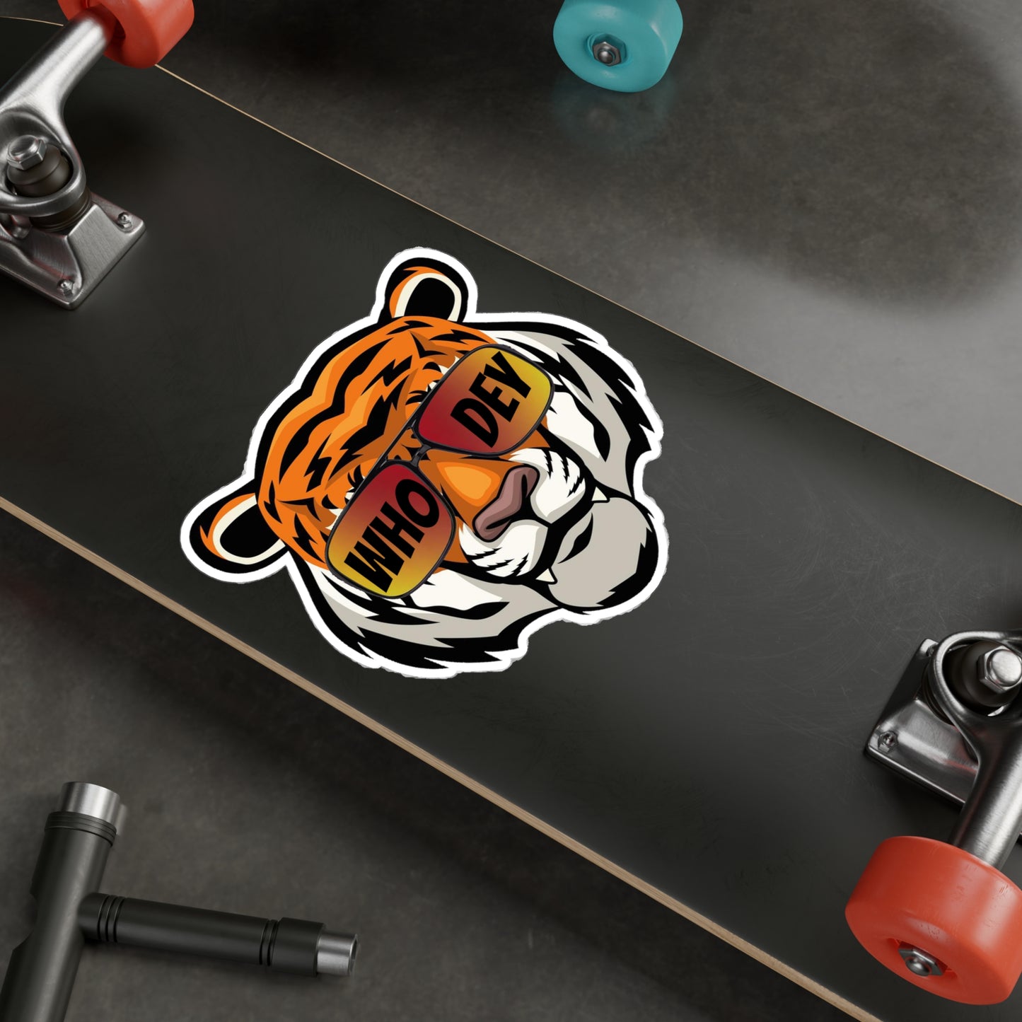 Who Dey Tiger Decal transparent background
