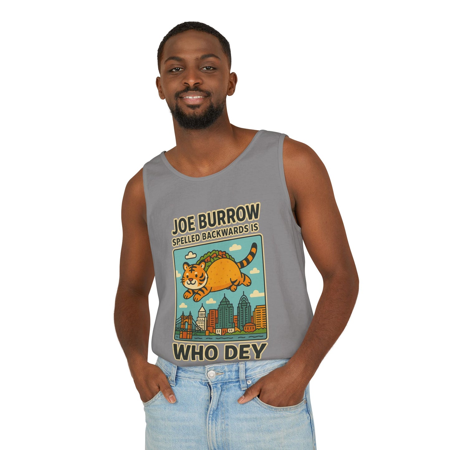 Taco Joe Sports Tank Top - Joe Burrow Who Dey Cat Design, Unisex Casual Wear, Game Day Outfit, Gift for Fans