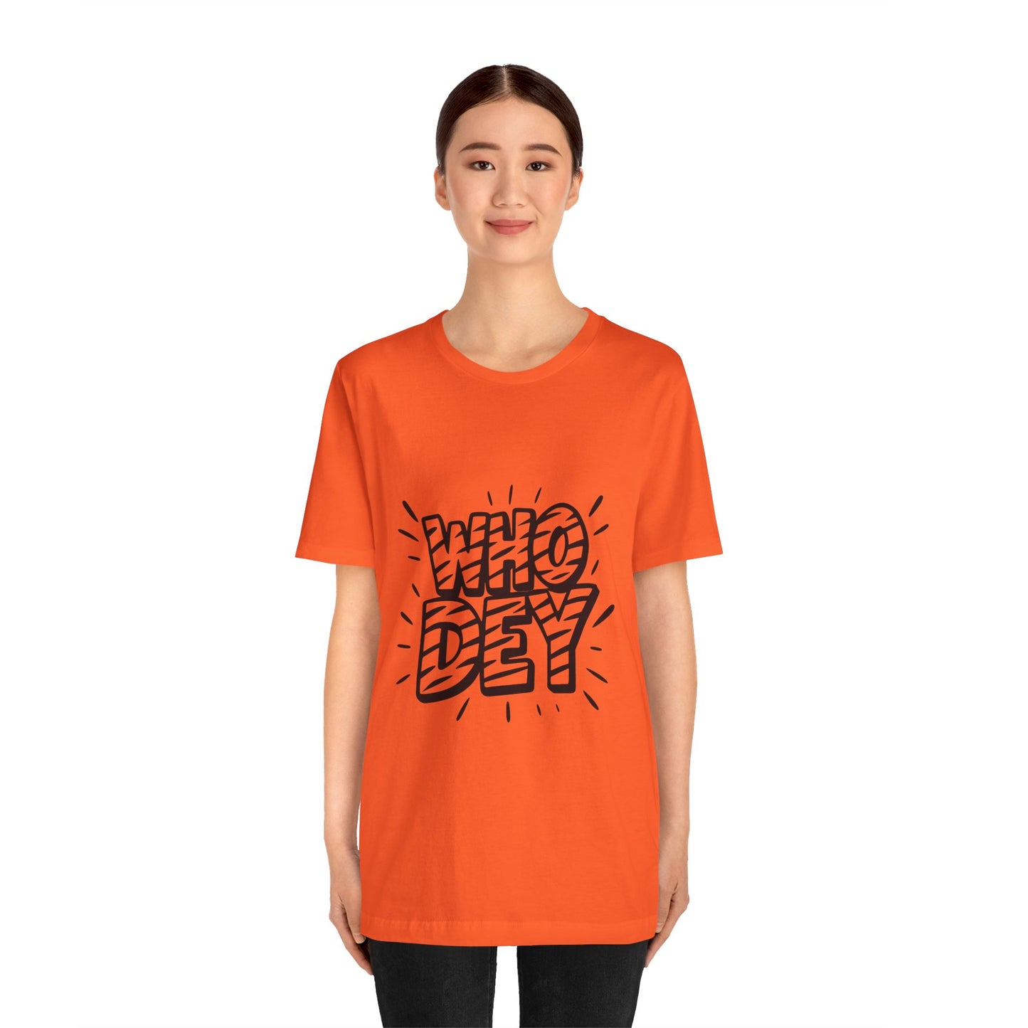 Who Dey White/Orange Out Game Unisex Jersey Short Sleeve Shirt