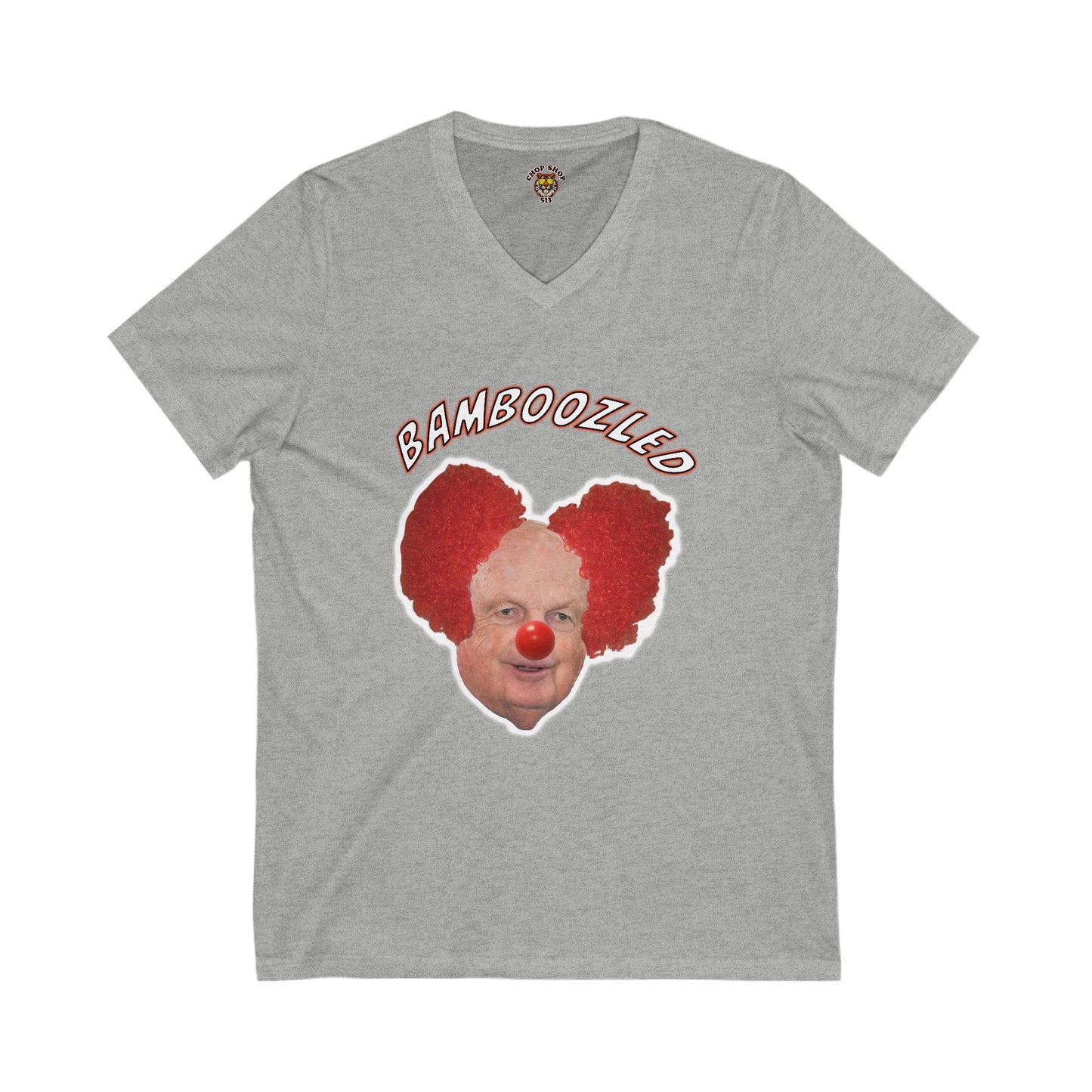 Bamboozled Clown V-Neck Tee - Fun Unisex Jersey T-Shirt