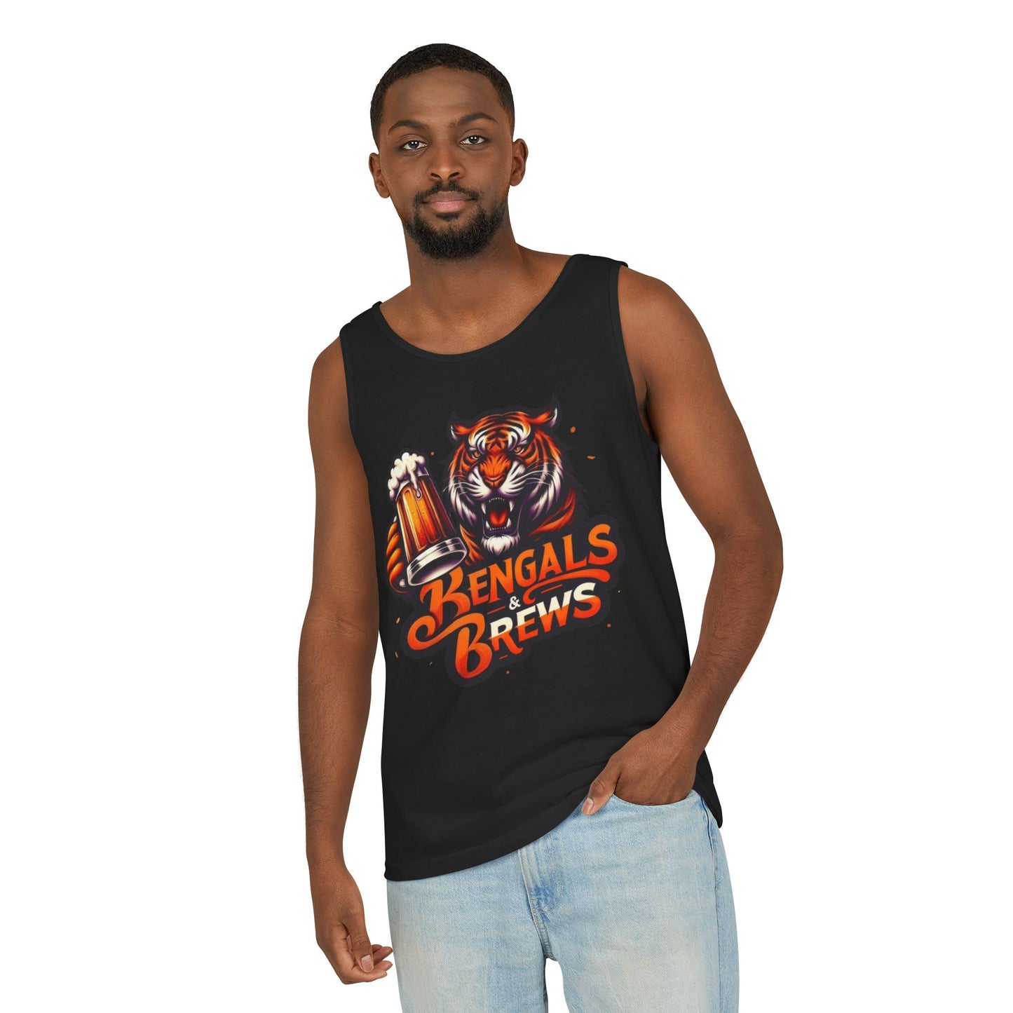 Bengals & Brews Tank Top, Unisex Beer Tank, Party Shirt, Game Day Apparel, Summer Clothing, Beer Lover Gift