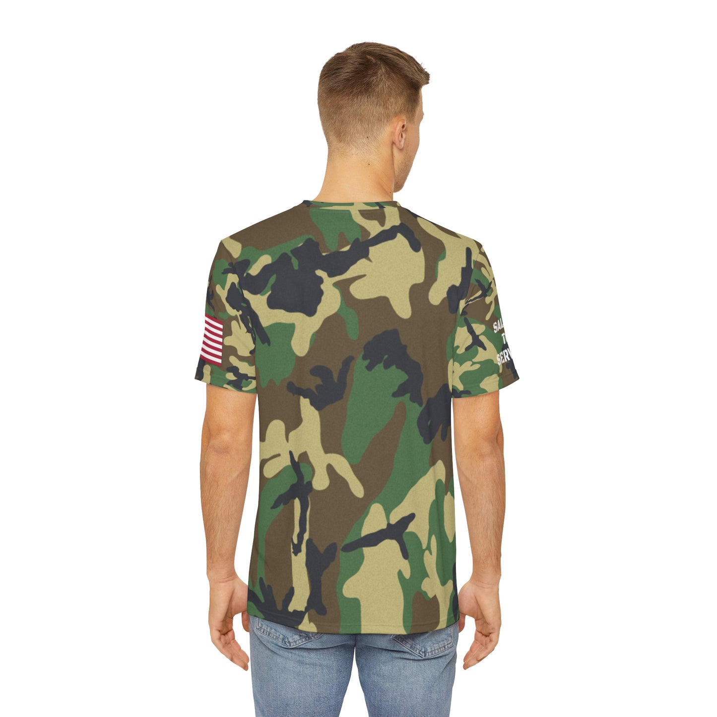 Salute to Service Cool Tiger Camo Tee - Stylish Casual Wear with American Flag