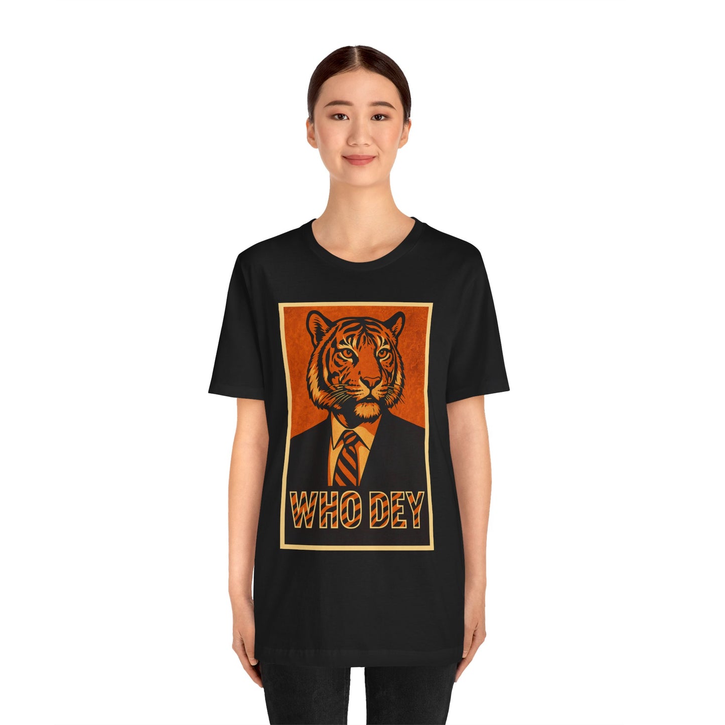 HopeTiger Graphic Tee for Game Day, Casual Wear, Statement Shirt, Unisex Orange Top, Gift for Sports Fans, Who Dey Tee