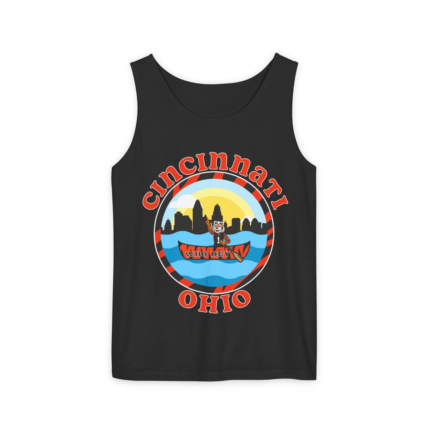 Cincinnati Ohio Unisex Tank Top, Casual Summer Wear, Gift for Travelers, Vacation Outfit, Relaxed Fit T-shirt, Vintage Aesthetic