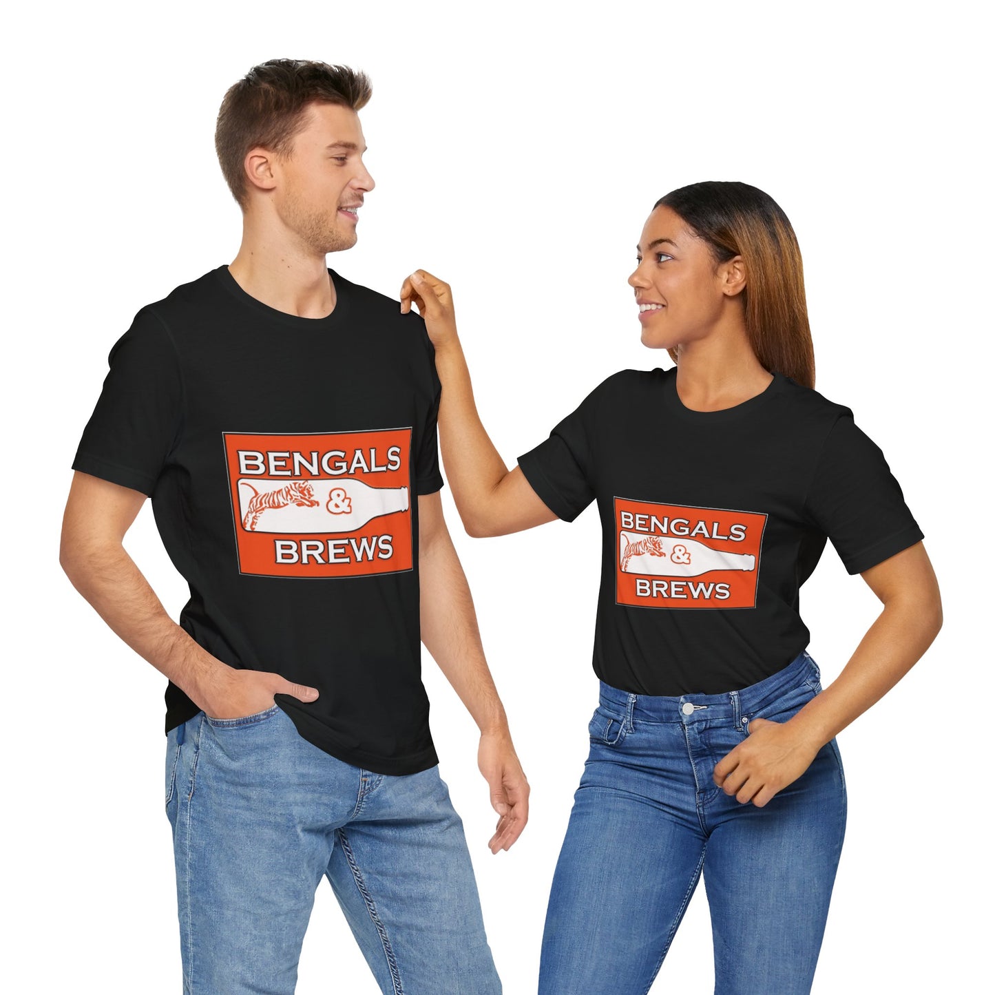 Bengals and Brews Old School Unisex Jersey Short Sleeve Tee