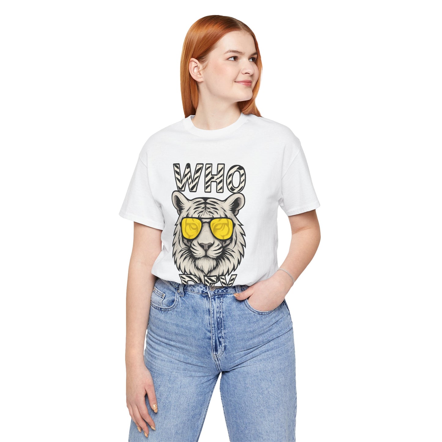 WhiteOut Bengal Tiger Graphic Who Dey Tee