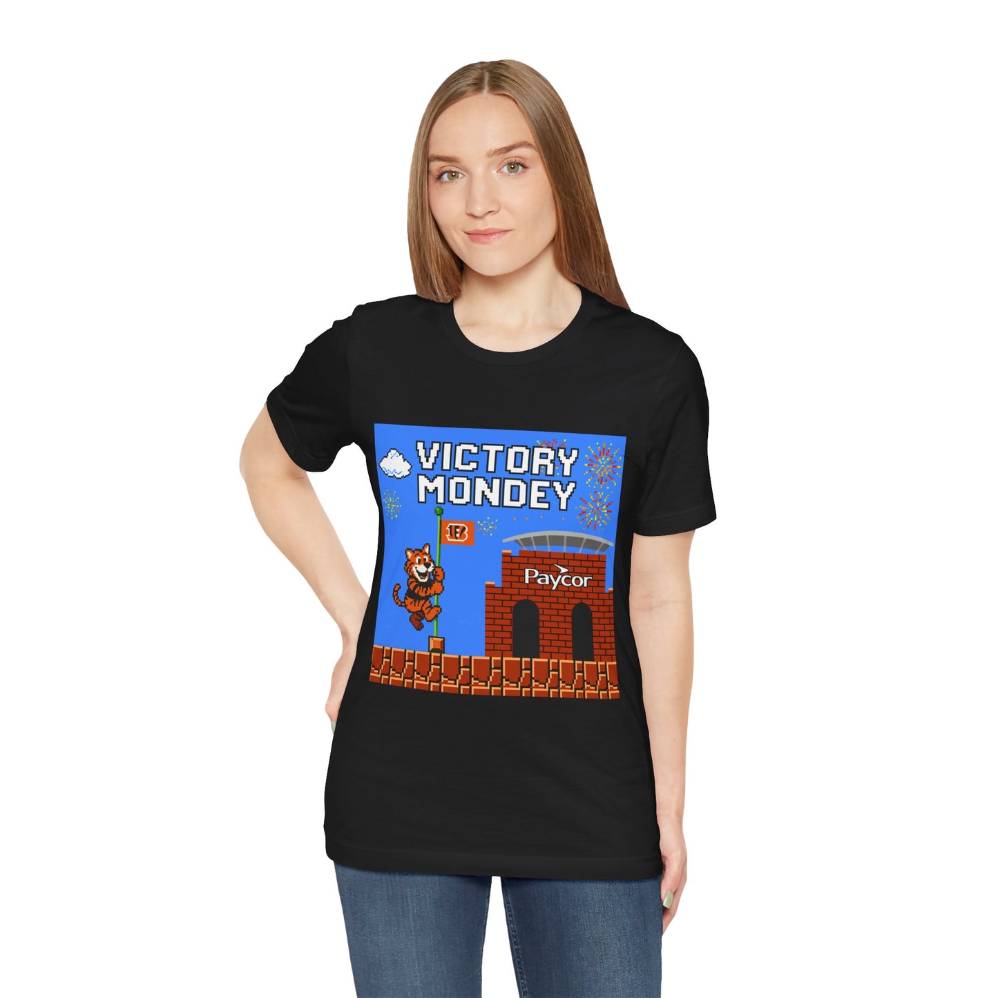 Victory Monday Tee, Unisex Tee for Football Fans, Gamer Gift, Sports Day Shirt, Fun Casual Wear, Orange Graphic T-Shirt