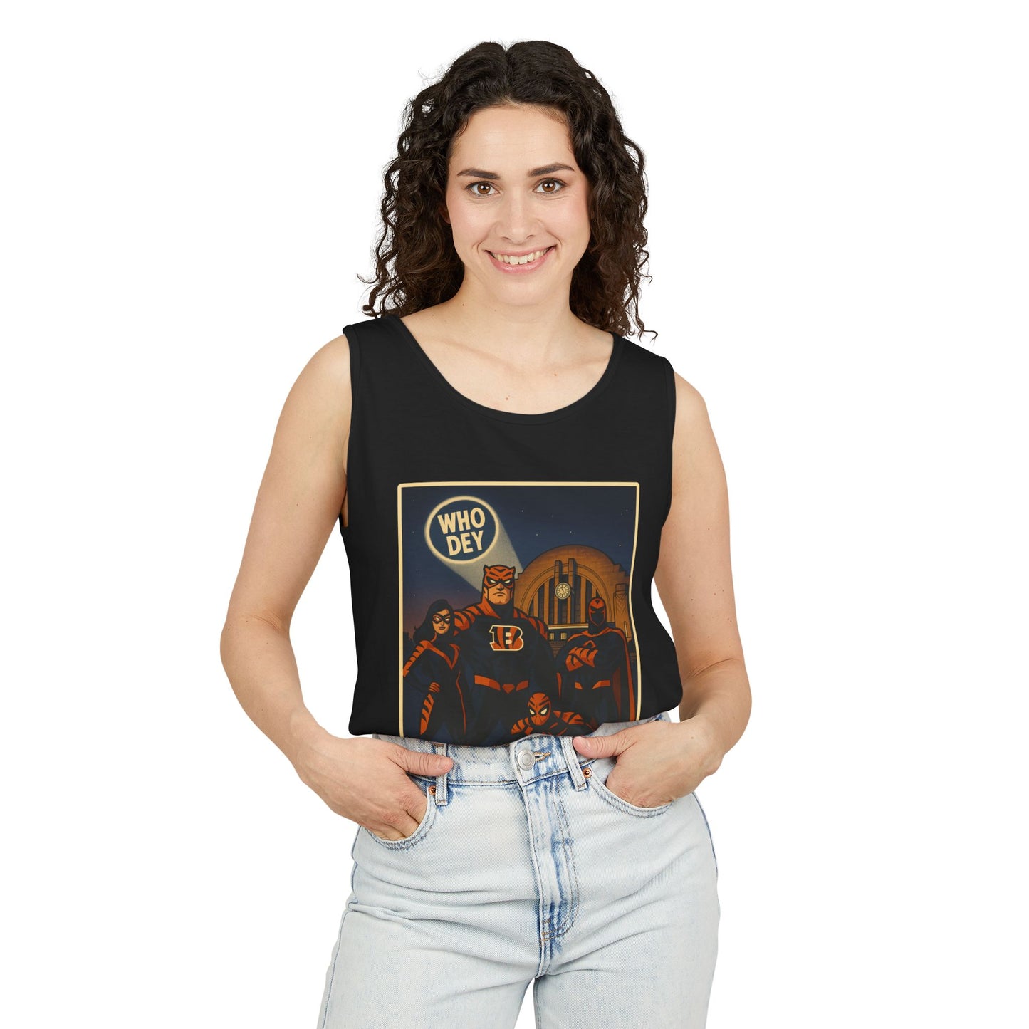 Vintage-Inspired Graphic Tank Top - Retro ‘Who Dey’ Design, Perfect for Game Days, Casual Outings, Summer Festivals, Gifts