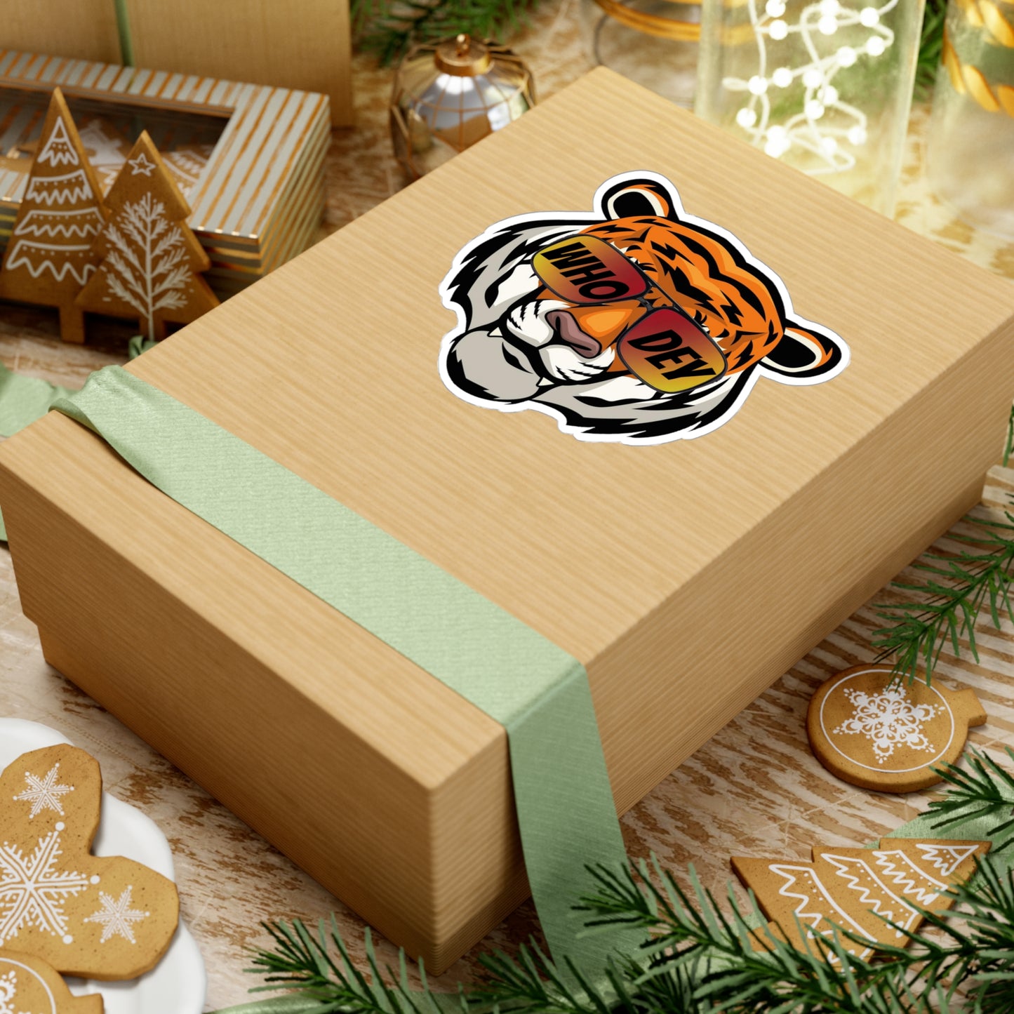 Who Dey Tiger Decal transparent background