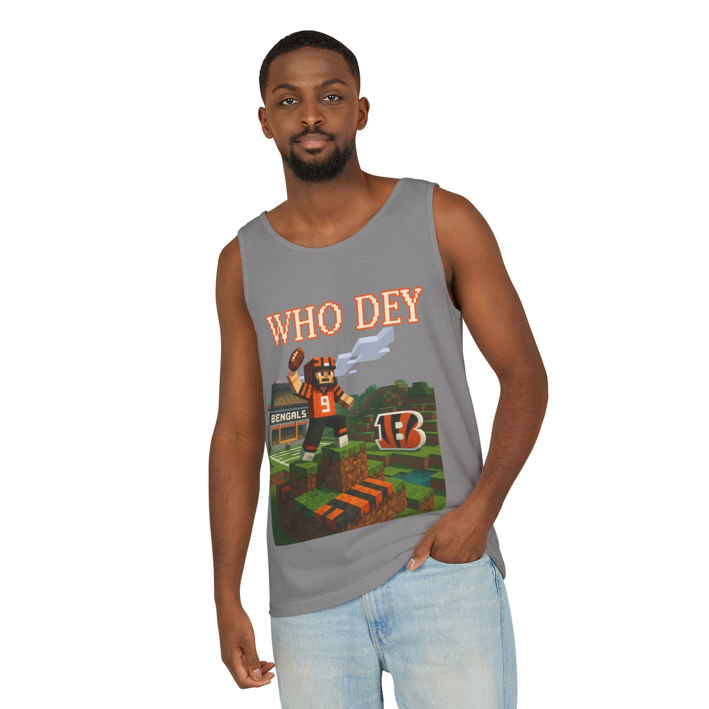 Cincinnati Bengals Tank Top | Gamer Style | Who Dey Sports Shirt | Comfortable Summer Wear | Gift for Fans & Gamers