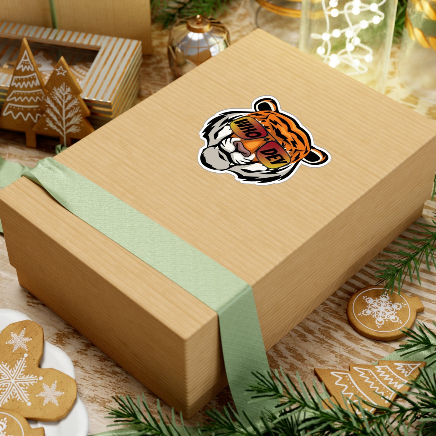 Who Dey Tiger Decal transparent background