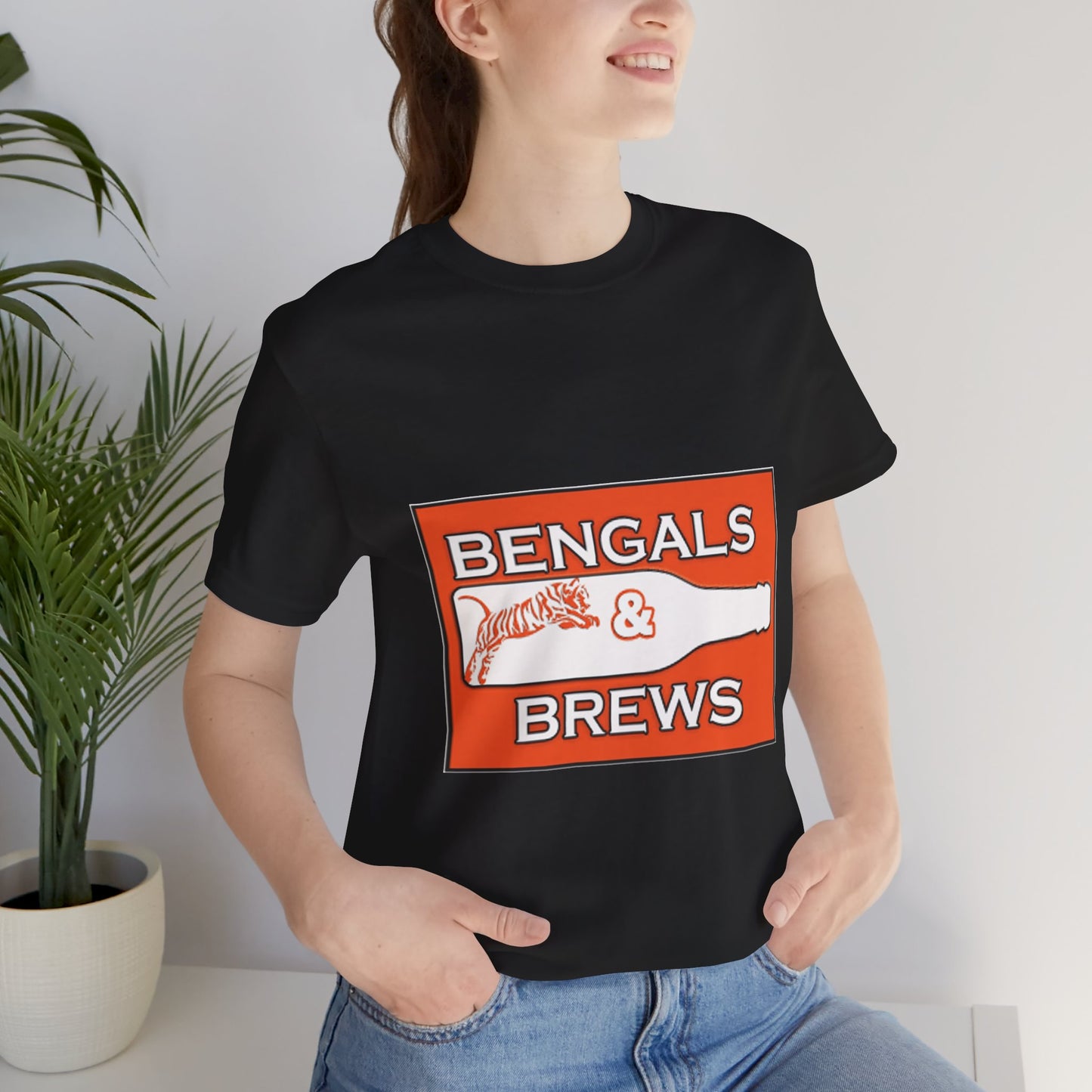 Bengals and Brews Old School Unisex Jersey Short Sleeve Tee