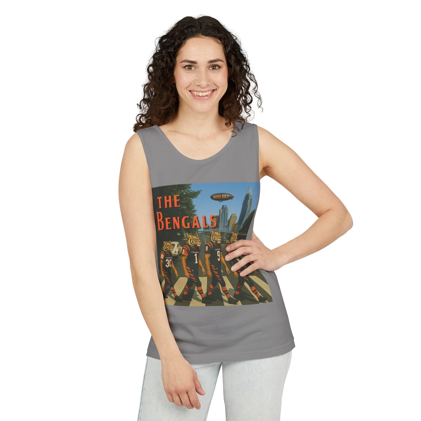 Cincinnati Bengals Retro Tank Top | Unisex Garment-Dyed Shirt for Game Day, Sports Collectors, Summer Wear, Gift for Fans