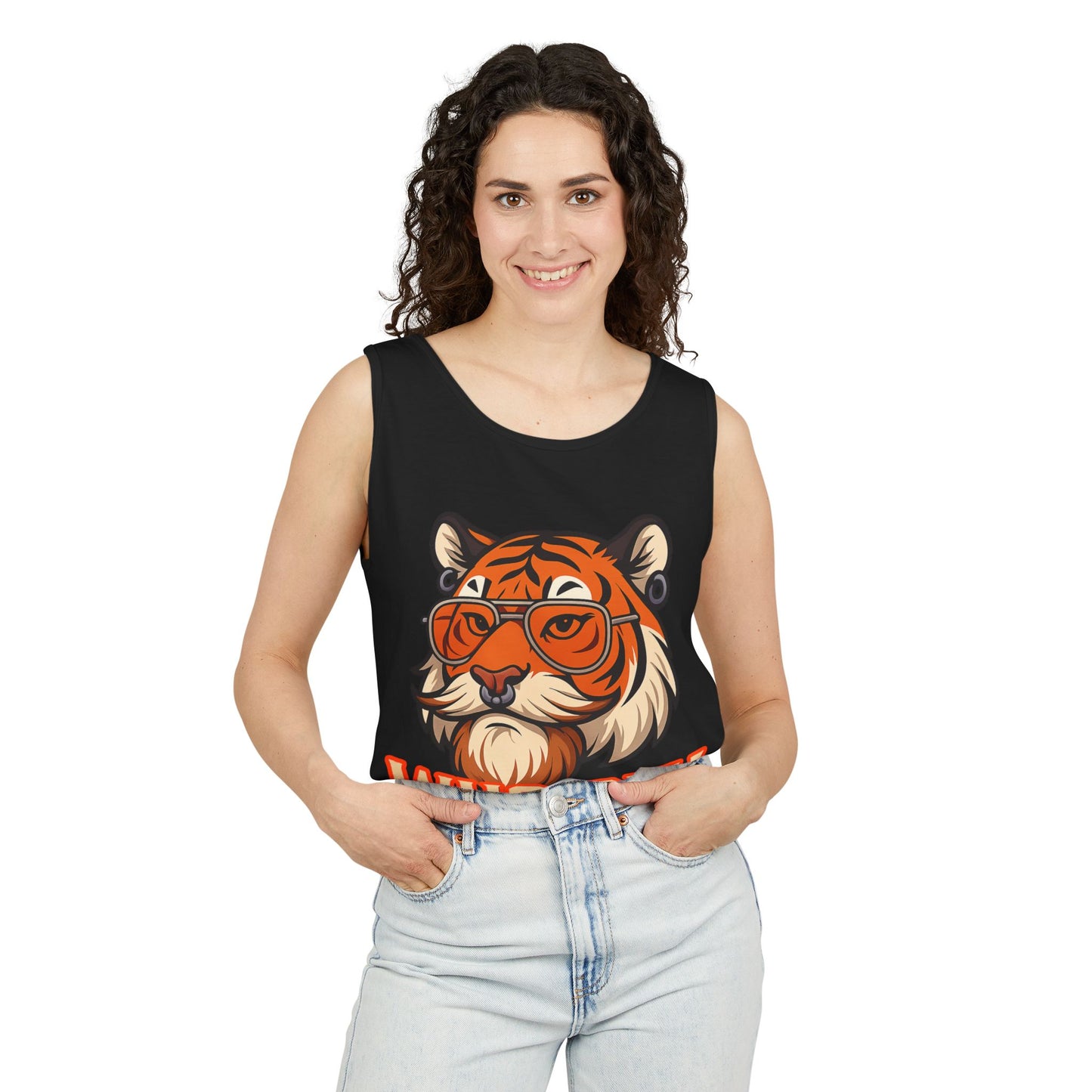 WhoDey Tiger Graphic Tank Top - Who Dey, Summer Vibes, Unisex Fashion, Festival Wear, Outdoor Activities, Gift Idea