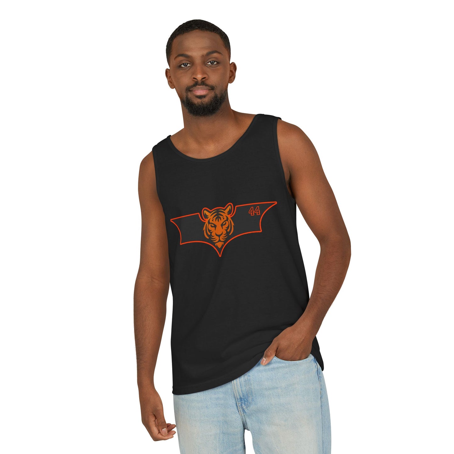 Unisex Tank Top with Bat and Tiger Design, Casual Activewear, Summer Vibes, Gift for Men and Women