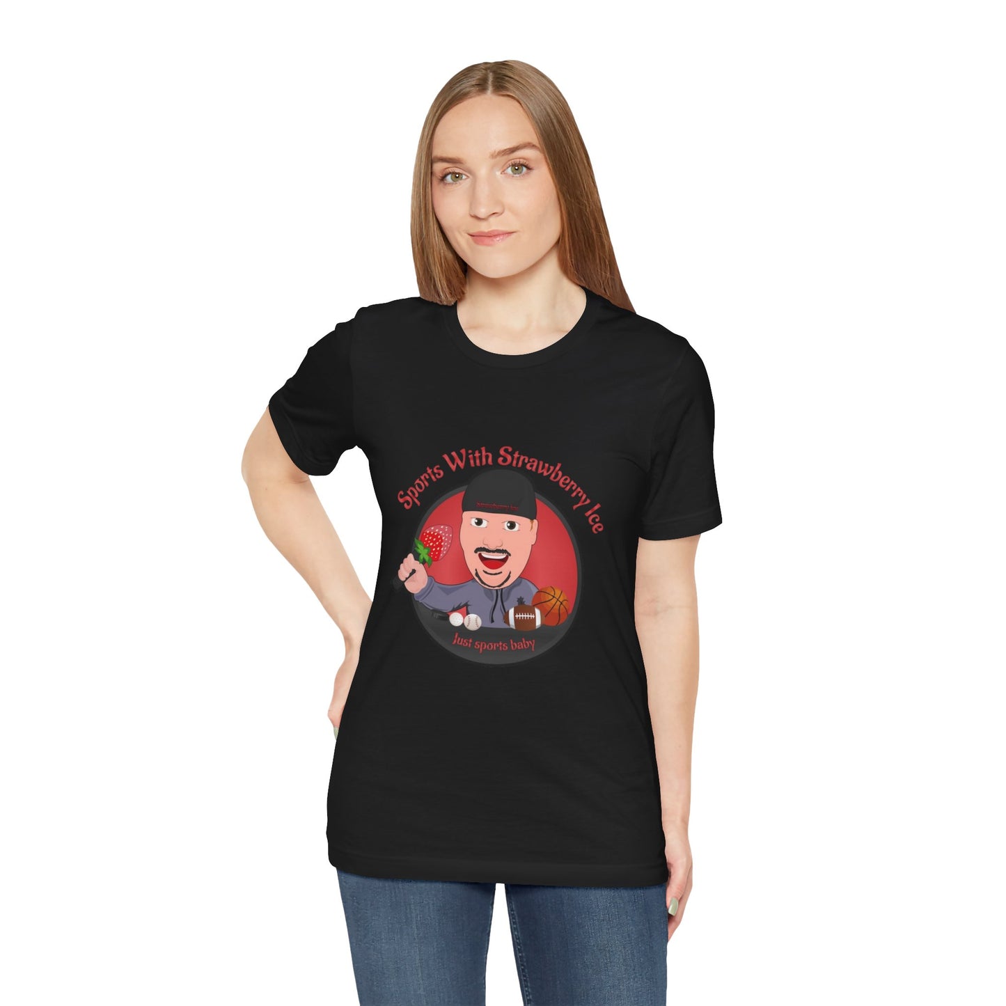 Sports with Strawberry Ice Podcast logo tee