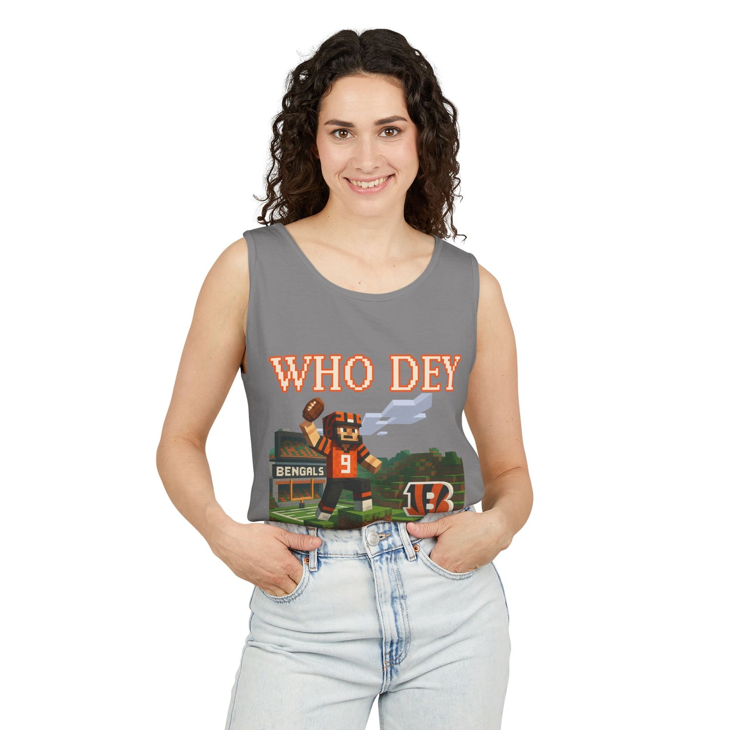Cincinnati Bengals Tank Top | Gamer Style | Who Dey Sports Shirt | Comfortable Summer Wear | Gift for Fans & Gamers