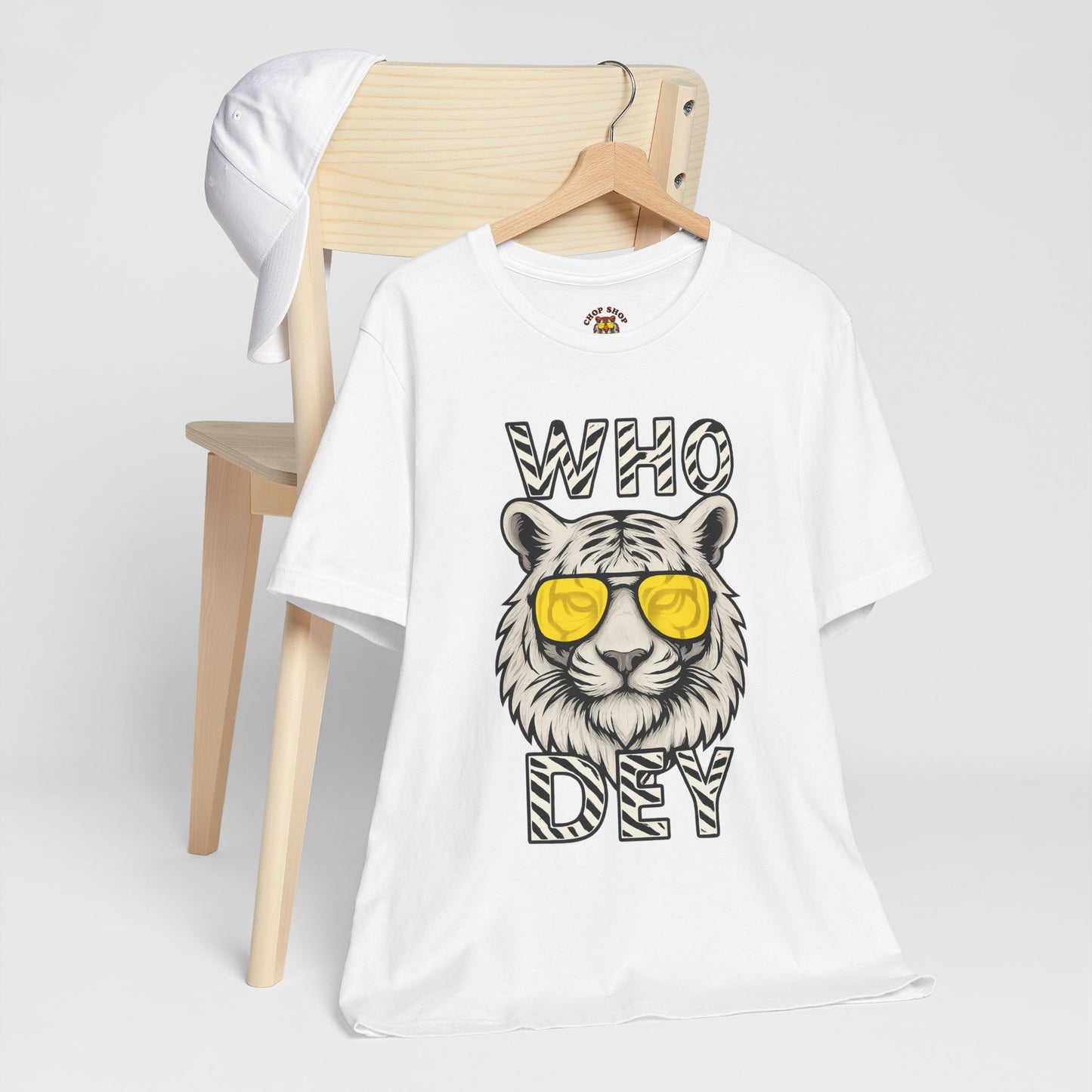 WhiteOut Bengal Tiger Graphic Who Dey Tee