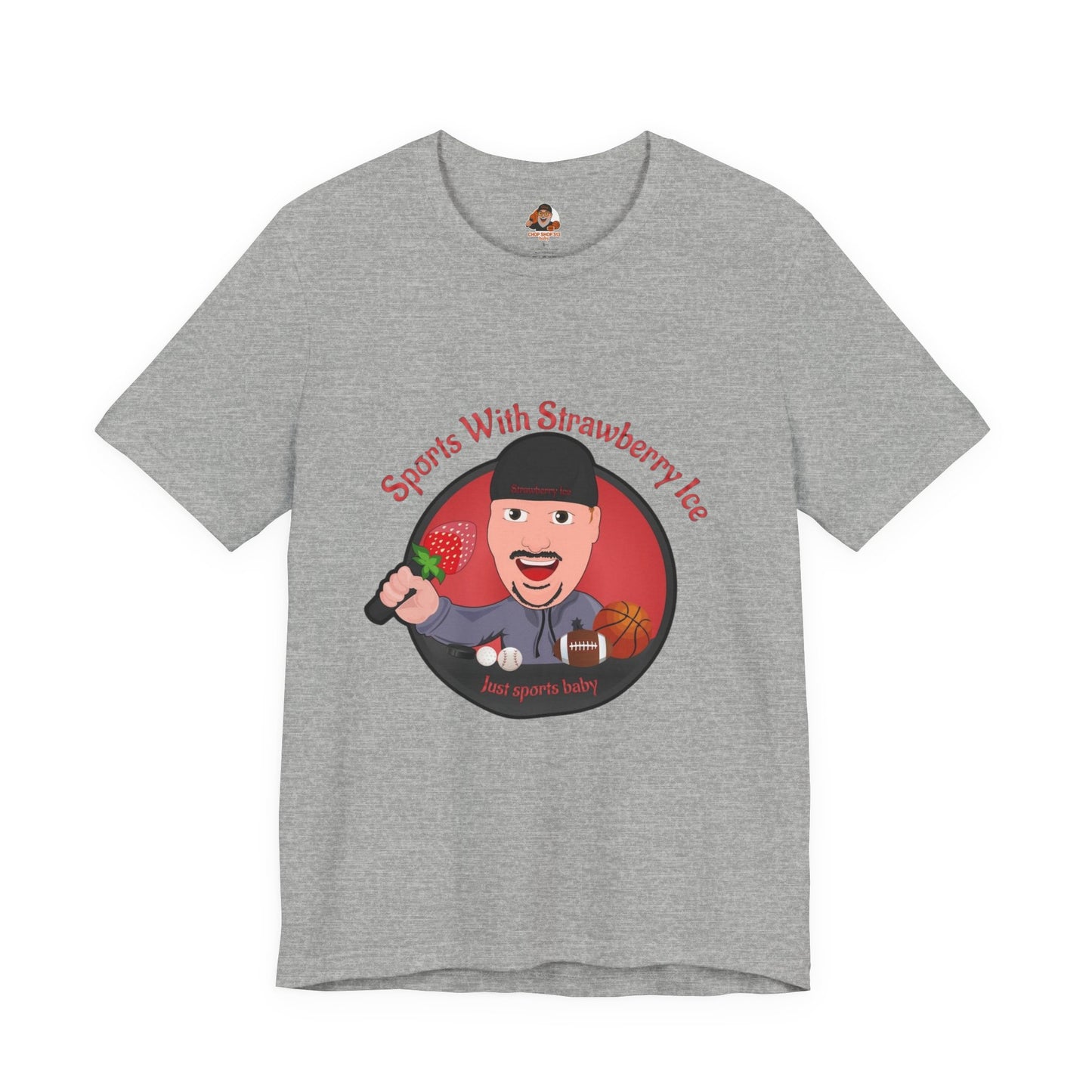 Sports with Strawberry Ice Podcast logo tee
