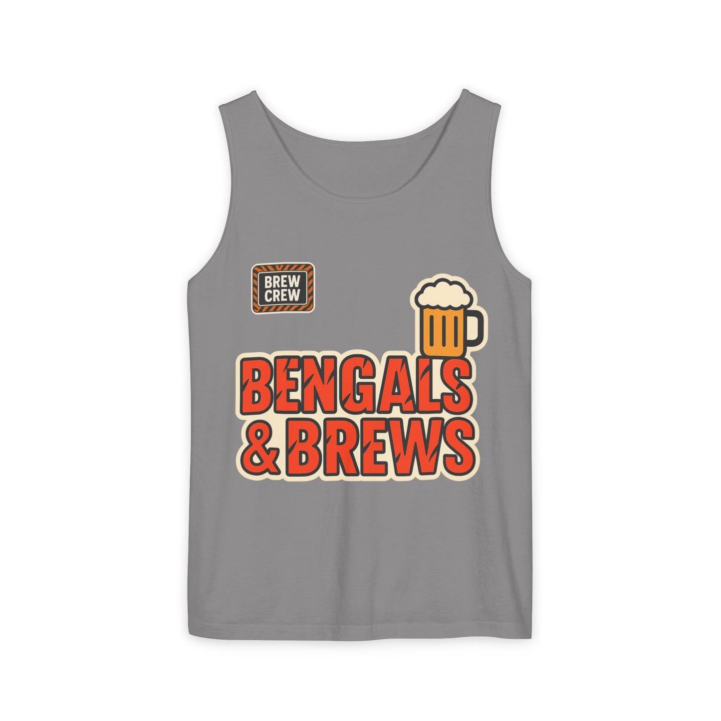 Bengals & Brews Tank Top | Unisex Garment-Dyed Sportswear, Beer Lover Gift, Game Day Apparel, Summer Party Top, Casual Wear