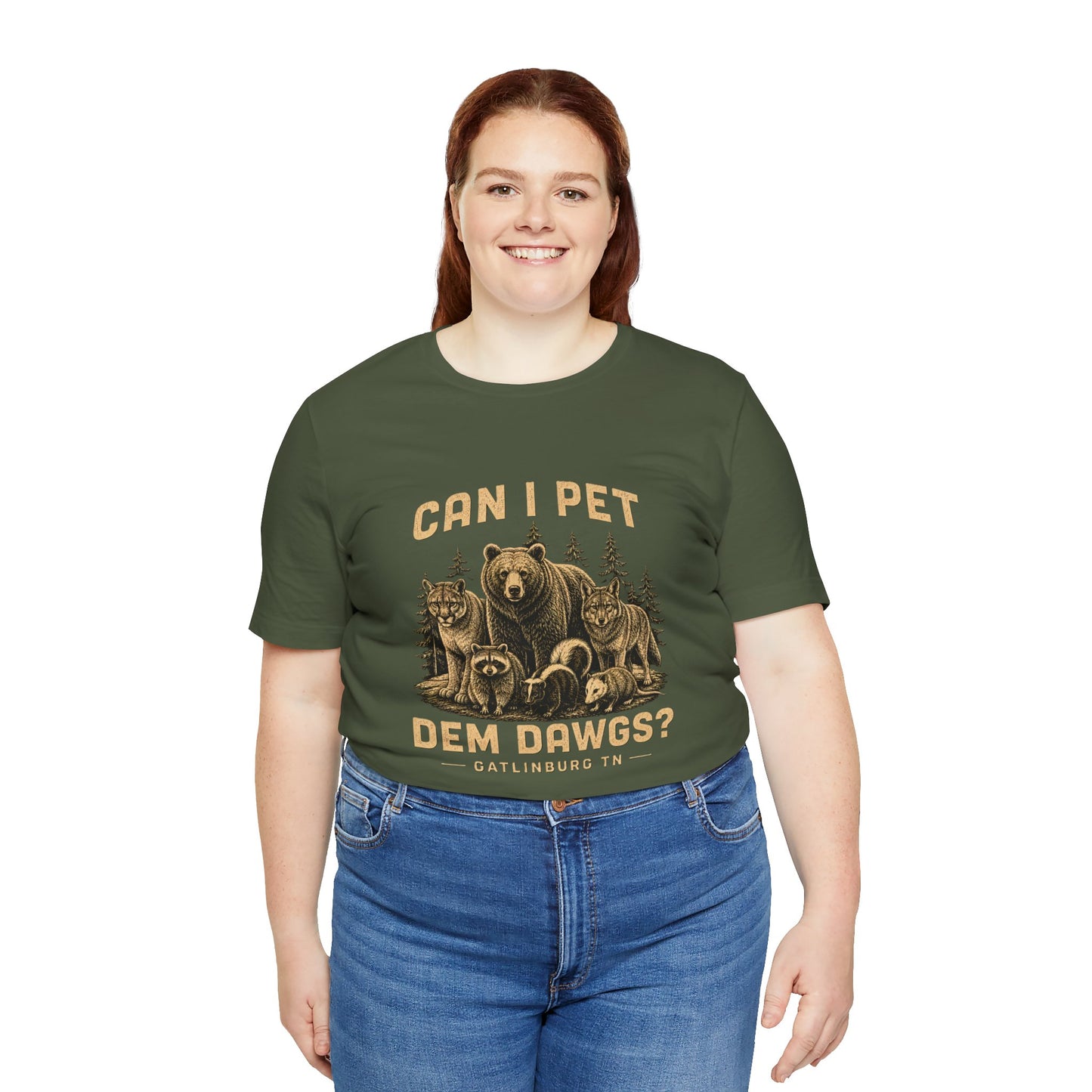 Can I Pet Dem Dawgs? Gatlinburg TN Vintage Wildlife Tee