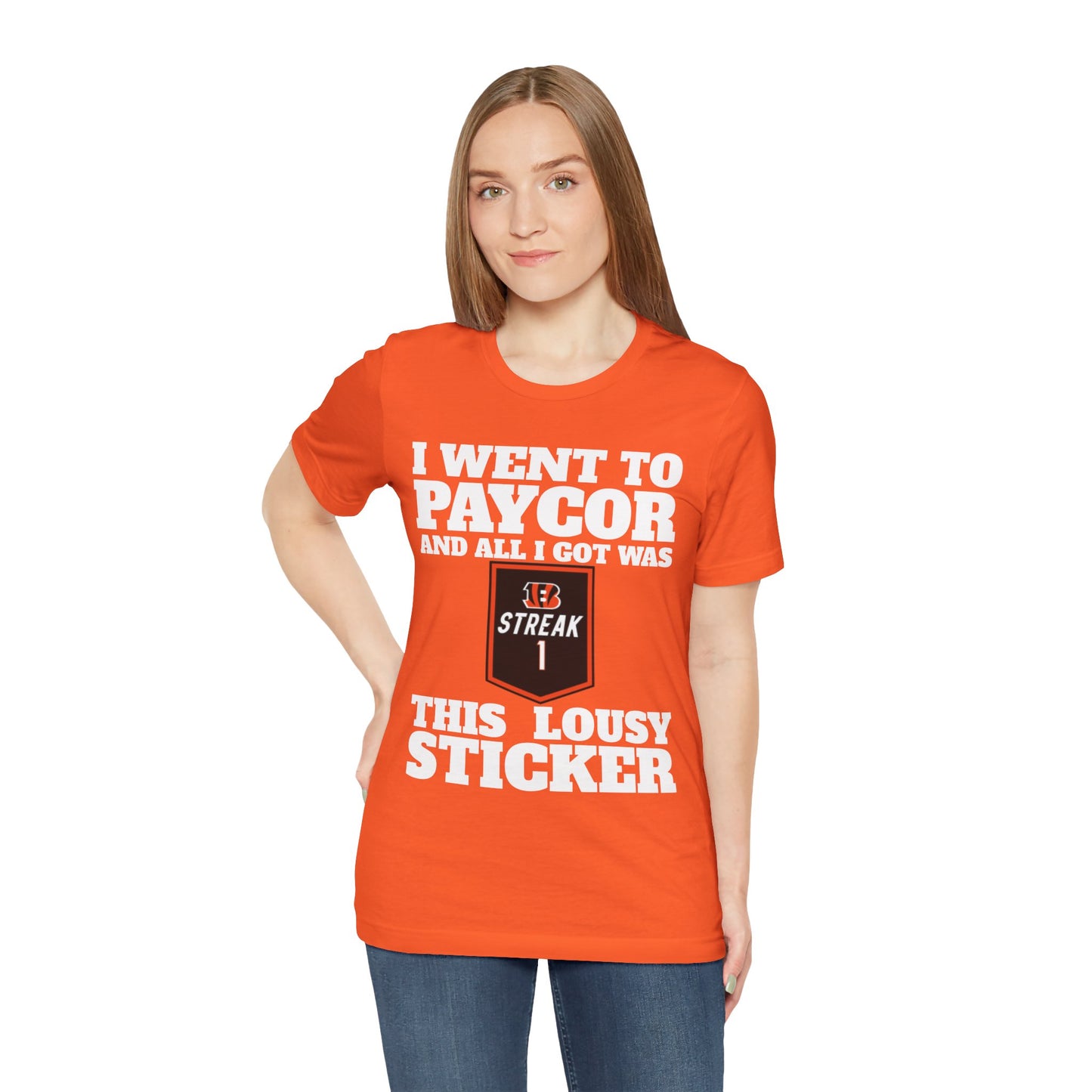 STREAK sticker Unisex Tee, Casual T-Shirt for Paycor Event, Funny Gift for Friends, Bright Orange Tee for Parties, [...]