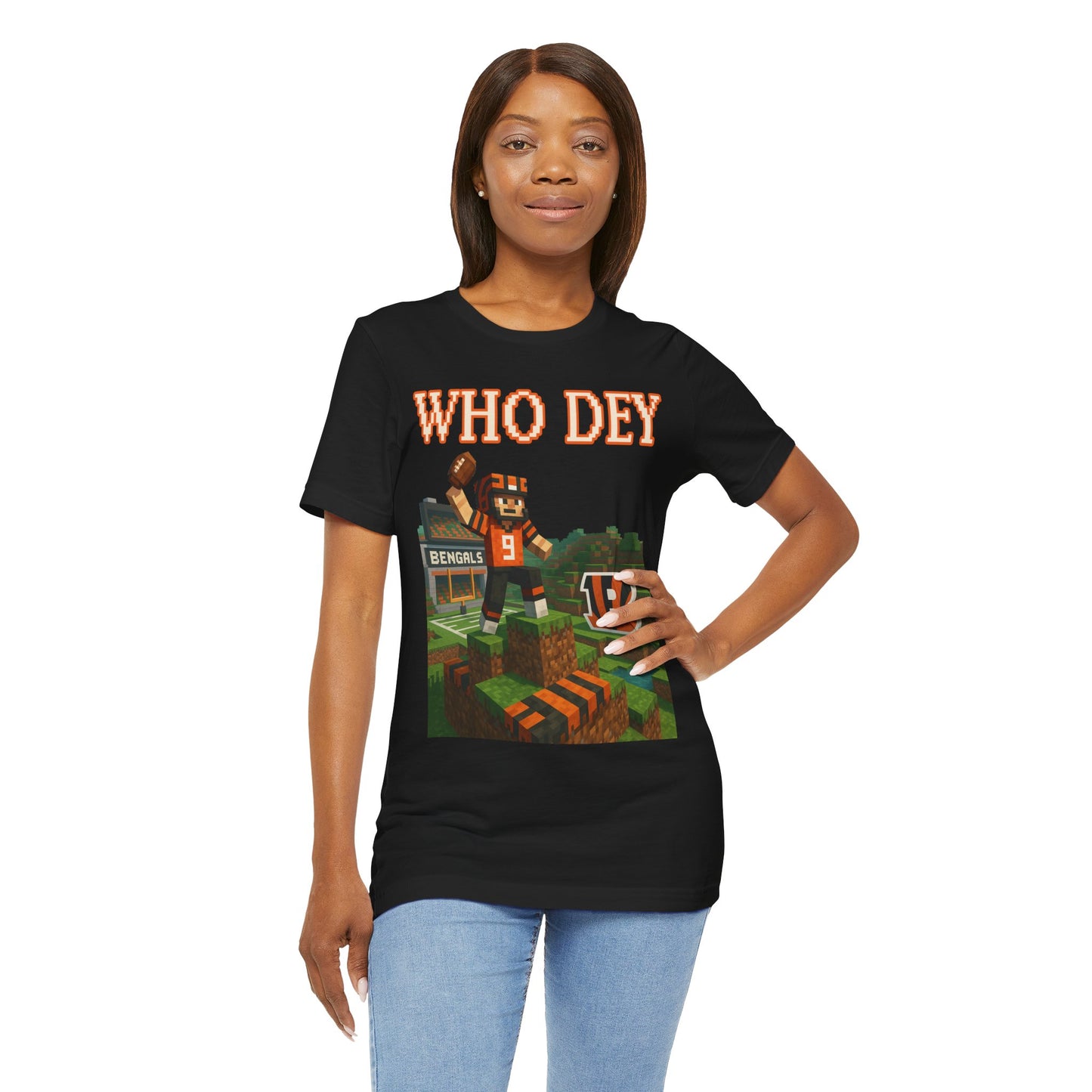 'Who Dey' Minecraft Inspired Unisex Jersey Short Sleeve Shirt, Game Day Apparel, Sportswear, Gift for Him, Unique [...]