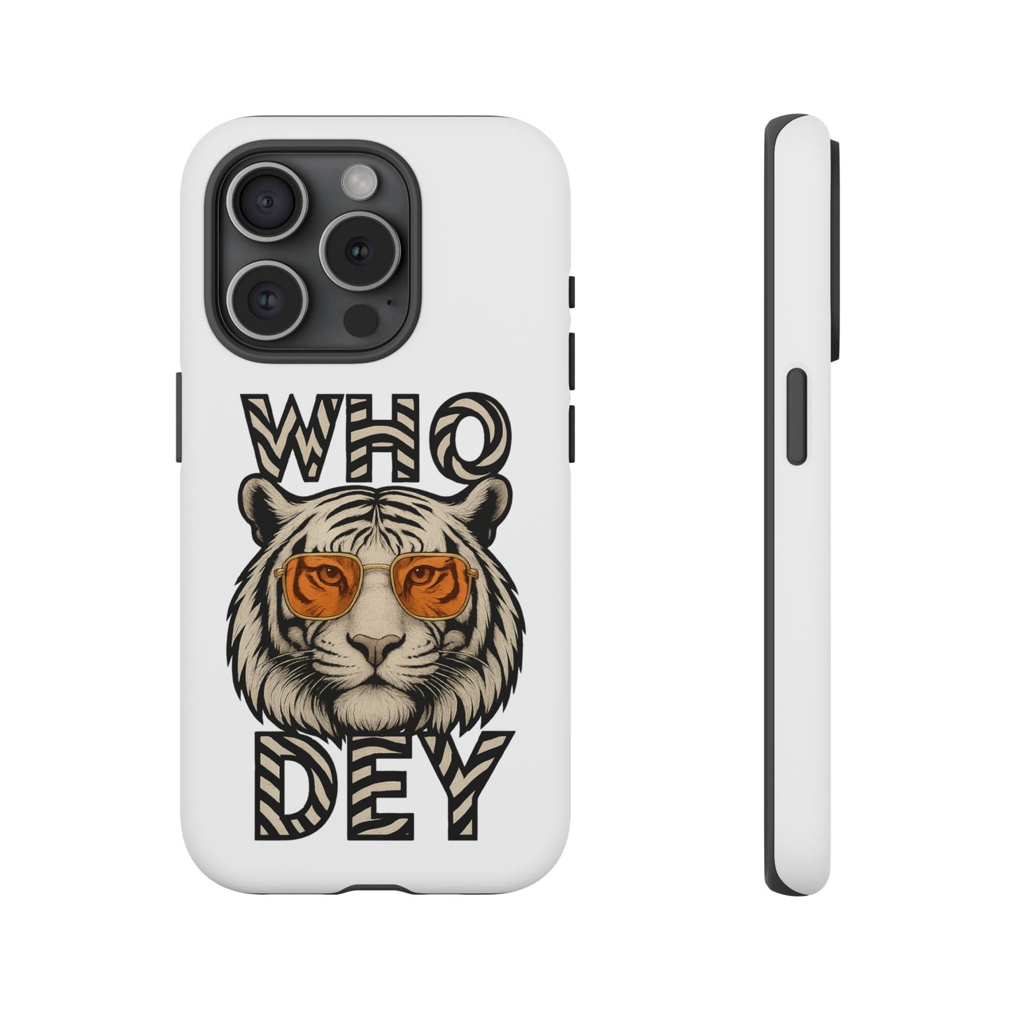 White Bengal Phone Case with Cool Tiger Design | Who Dey | Perfect Gift for Bengals fans